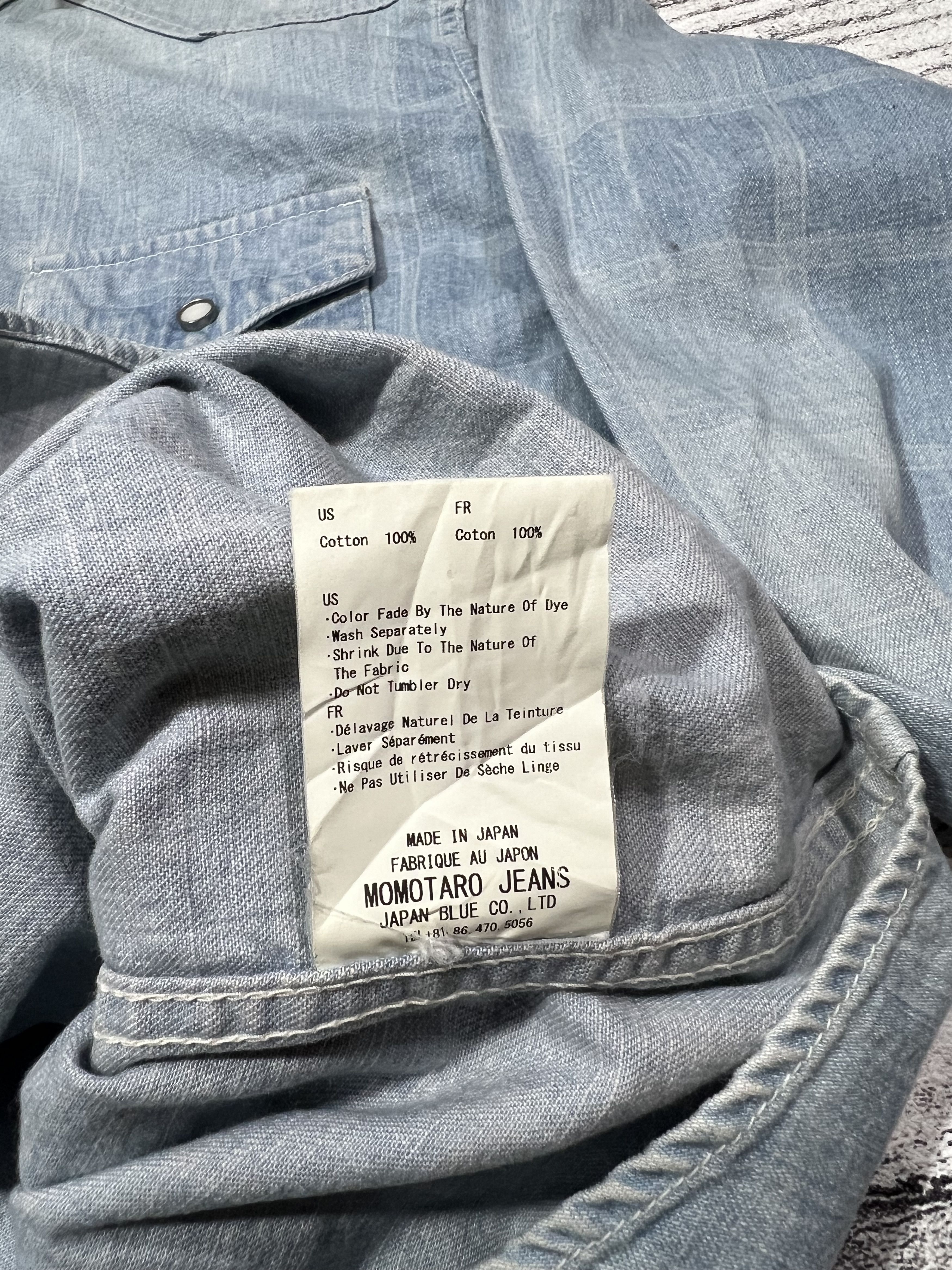 Momotaro Jeans 2000s Momotaro Jeans Pattern Longsleeve Denim Jeans Shirt Size US M / EU 48-50 / 2 - 9 Thumbnail