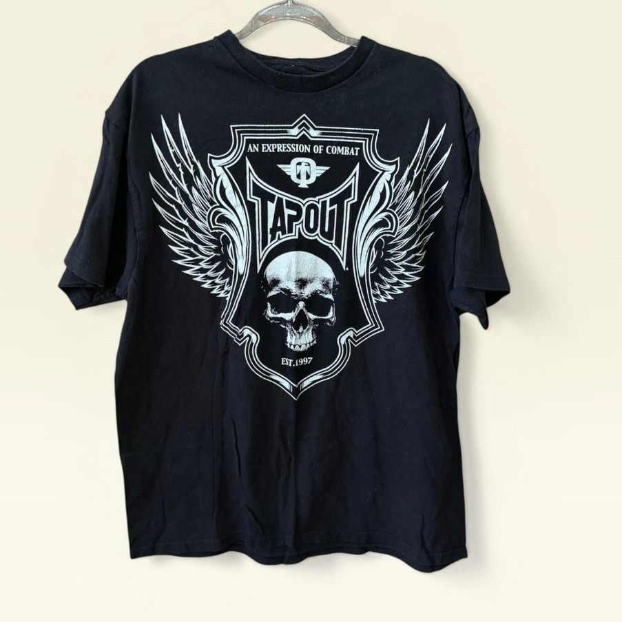 Tapout TapOut Mens XL Black Graphic Tee Skull Combat Grunge Y2K Size US XL / EU 56 / 4 - 1 Thumbnail