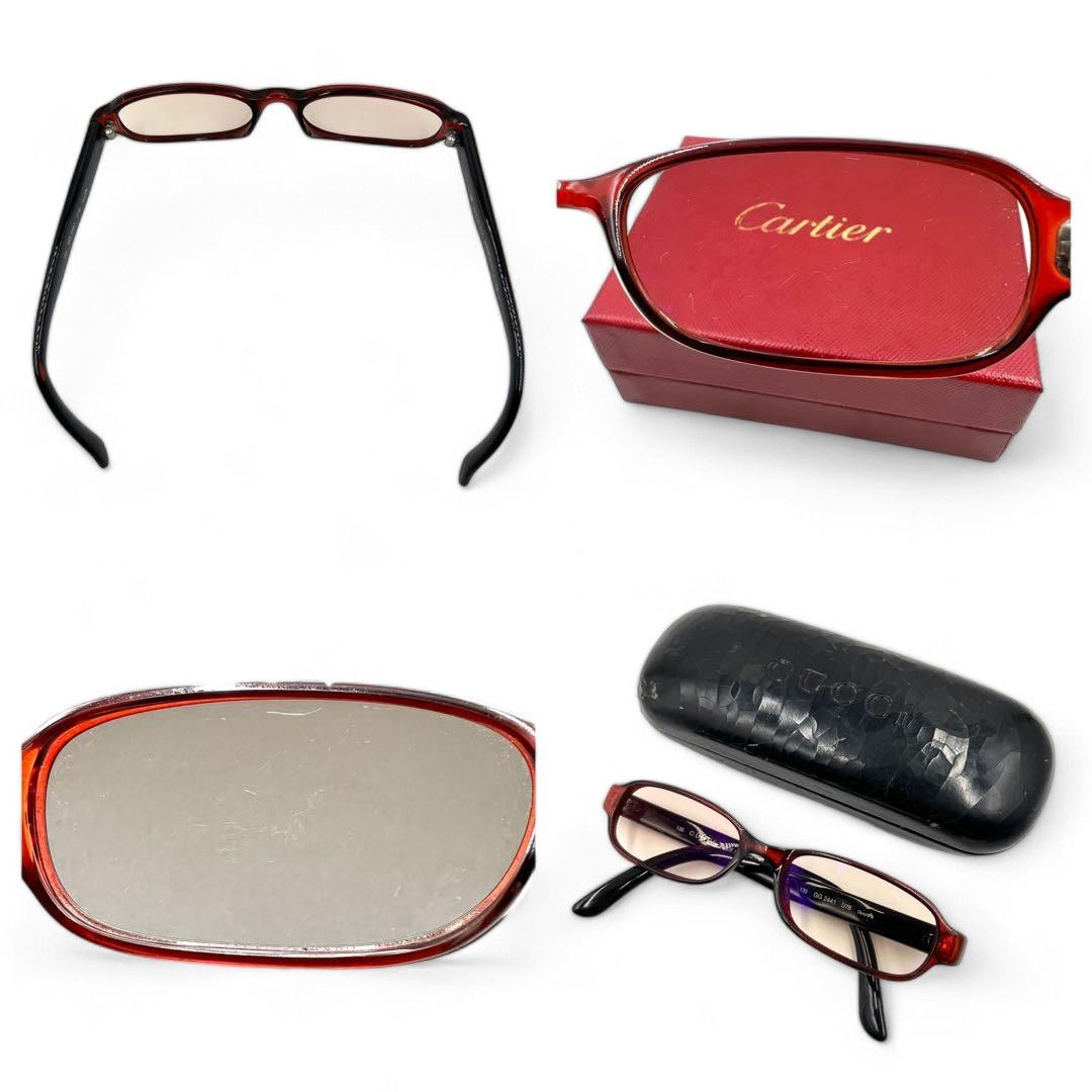 Gucci Gucci - Glasses Side Logo Monogram Retro Red Full Rim Size ONE SIZE - 9 Thumbnail