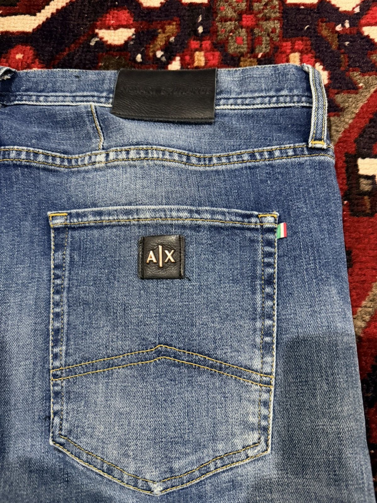 Armani Exchange Armani Exchange J13 Slim Fit Repaired indigo denim Size US 39 - 7 Thumbnail