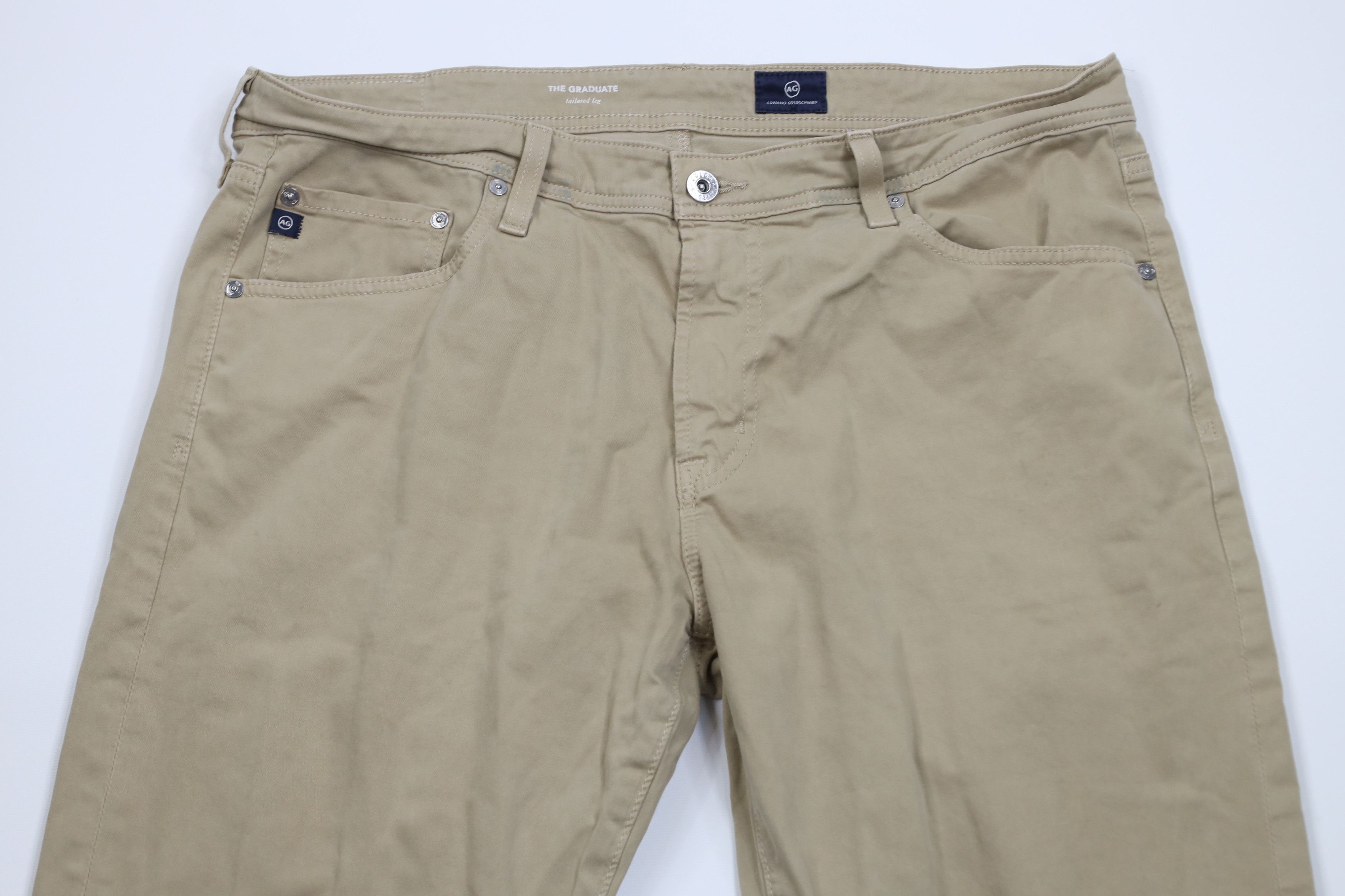 AG Adriano Goldschmied Adriano Goldschmied Graduate Tailored Leg Chino Pants Beige Size US 36 / EU 52 - 2 Thumbnail
