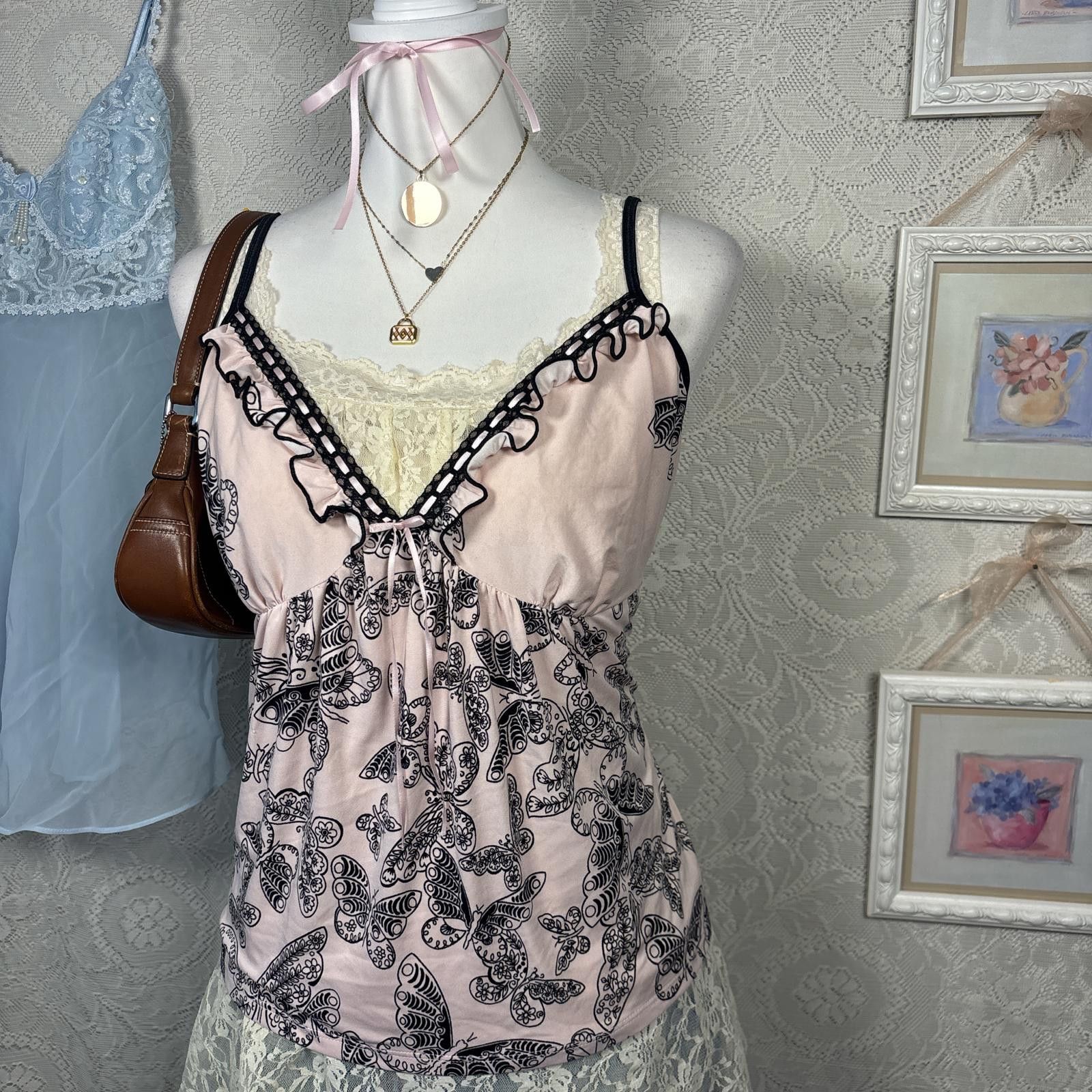 Other vintage pink lace coquette tank top Size XL / US 12-14 / IT 48-50 - 3 Thumbnail