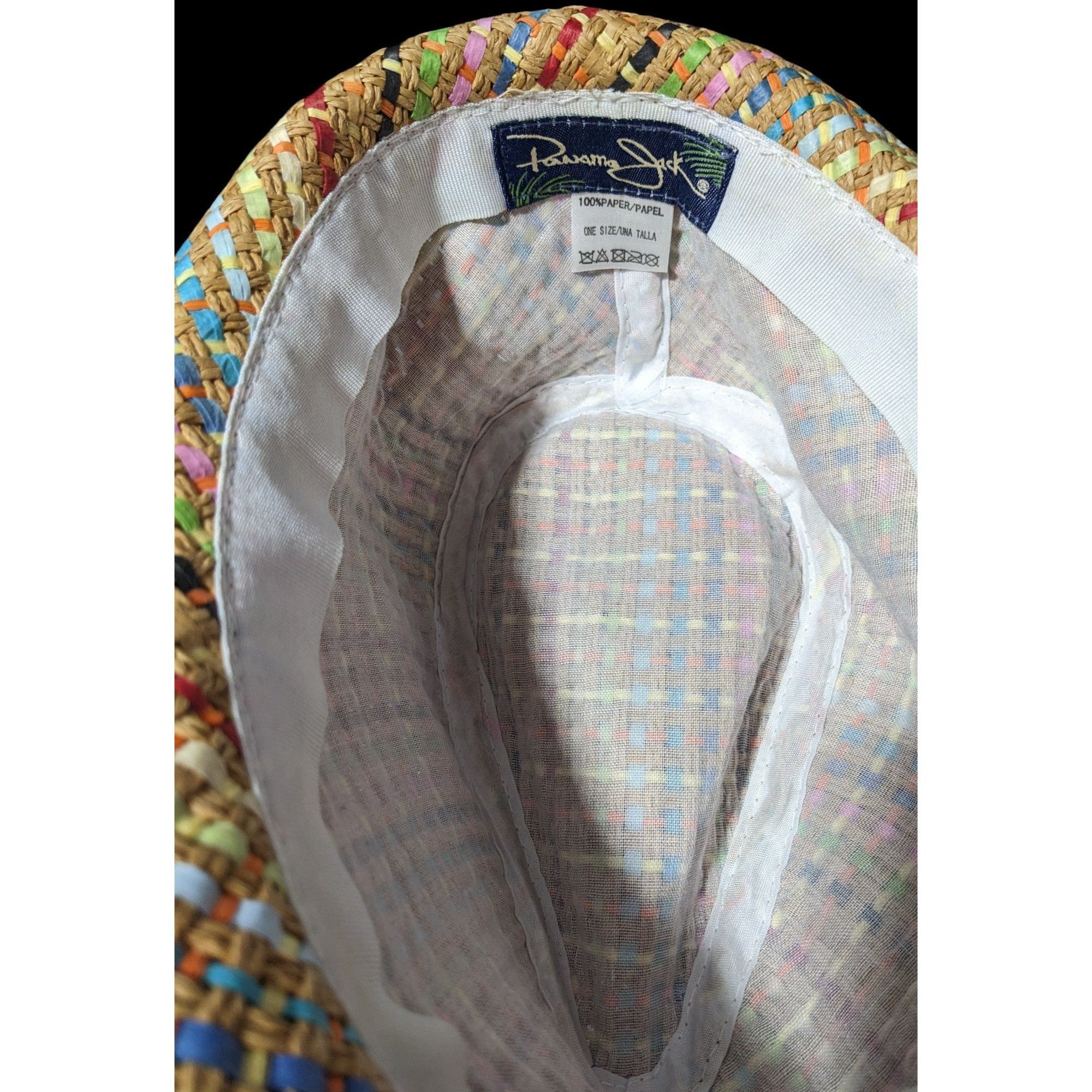 Panama Jack Retro Beachy Panama Jack Rainbow Woven Fedora Size ONE SIZE - 7 Thumbnail