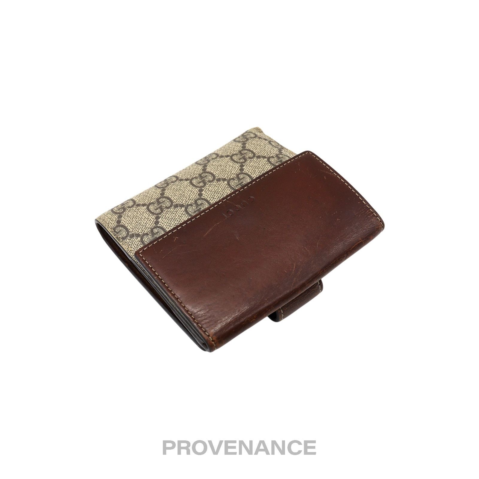 Gucci 🔴 Gucci Trifold Snap Wallet - GG Supreme Brown Size ONE SIZE - 4 Thumbnail