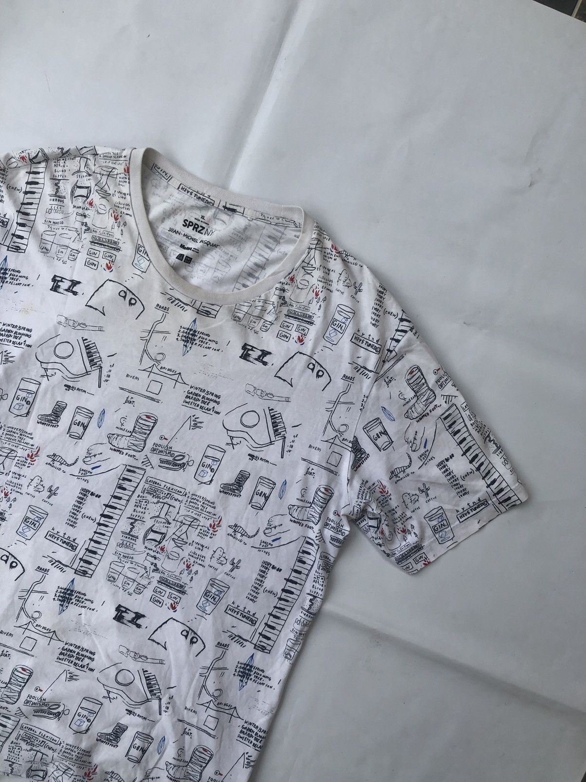 If Six Was Nine × Japanese Brand × Jean-Michel Basquiat JEAN MICHEL BASQUIAT X UNIQLO t SHIRT FULL PRINT DESIGN Size US XXL / EU 58 / 5 - 3 Thumbnail