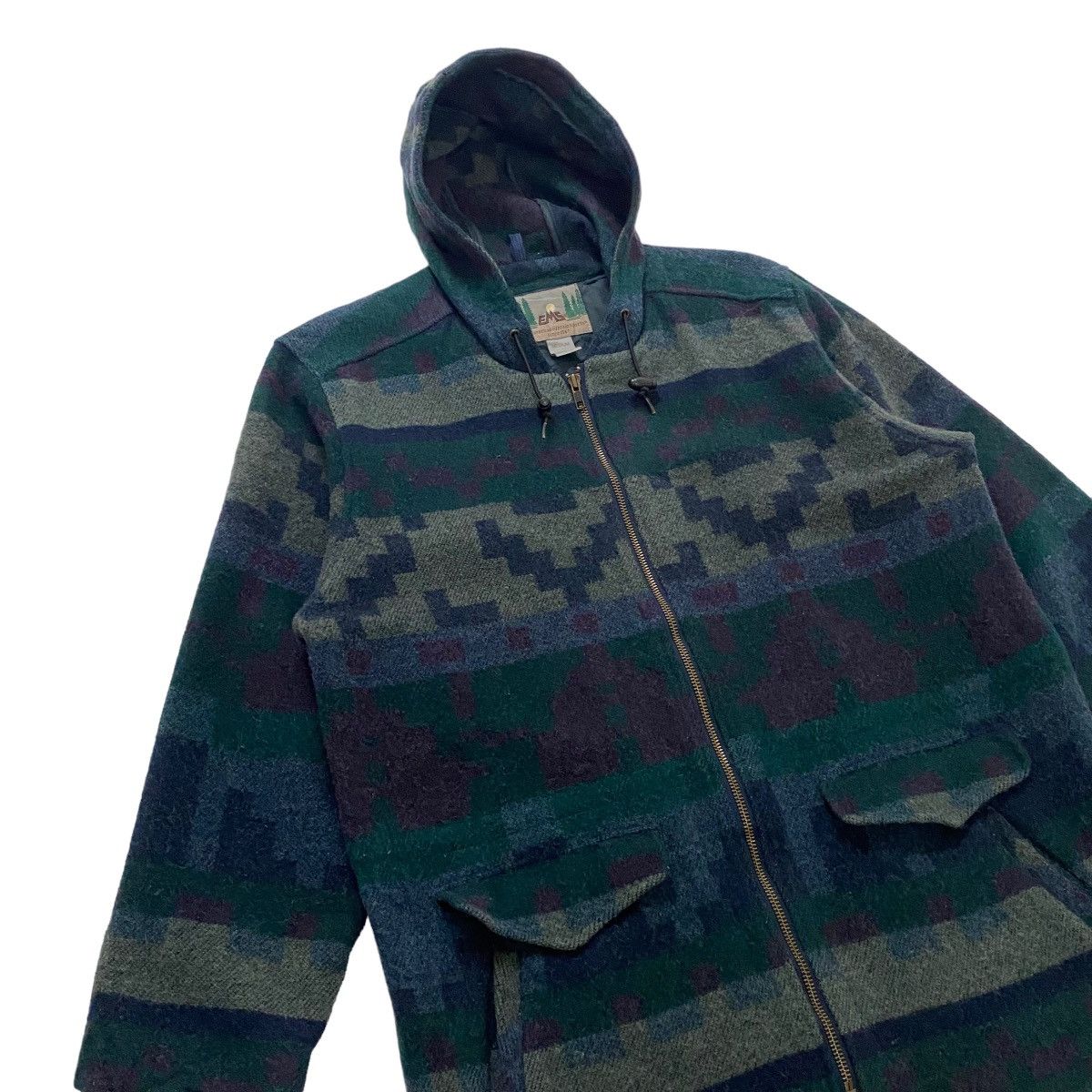 Japanese Brand ⚡️Vintage Eastern Mountain Sports wool printed zipper hoodie Size US M / EU 48-50 / 2 - 4 Thumbnail
