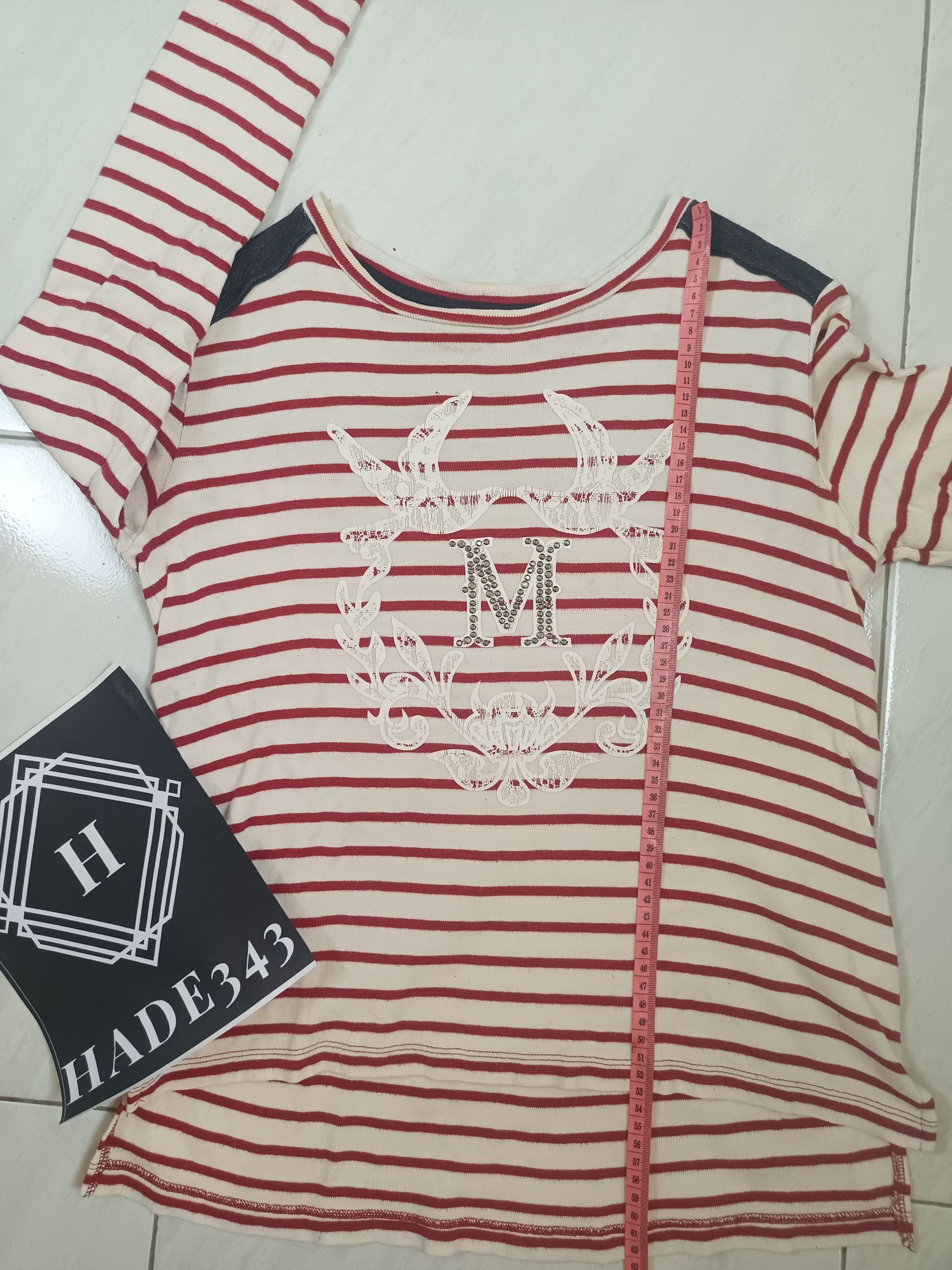 Japanese Brand MIND BRIDGE Striped Affliction Top Long Sleeve Size L / US 10 / IT 46 - 7 Thumbnail