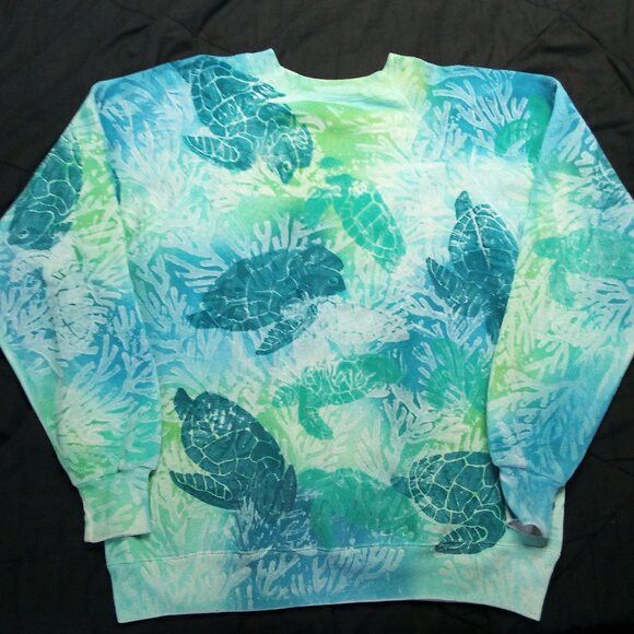Vintage Vintage Deep Sea T'S Sea Turtle AOP Crewneck Sweatshirt Size US L / EU 52-54 / 3 - 2 Thumbnail