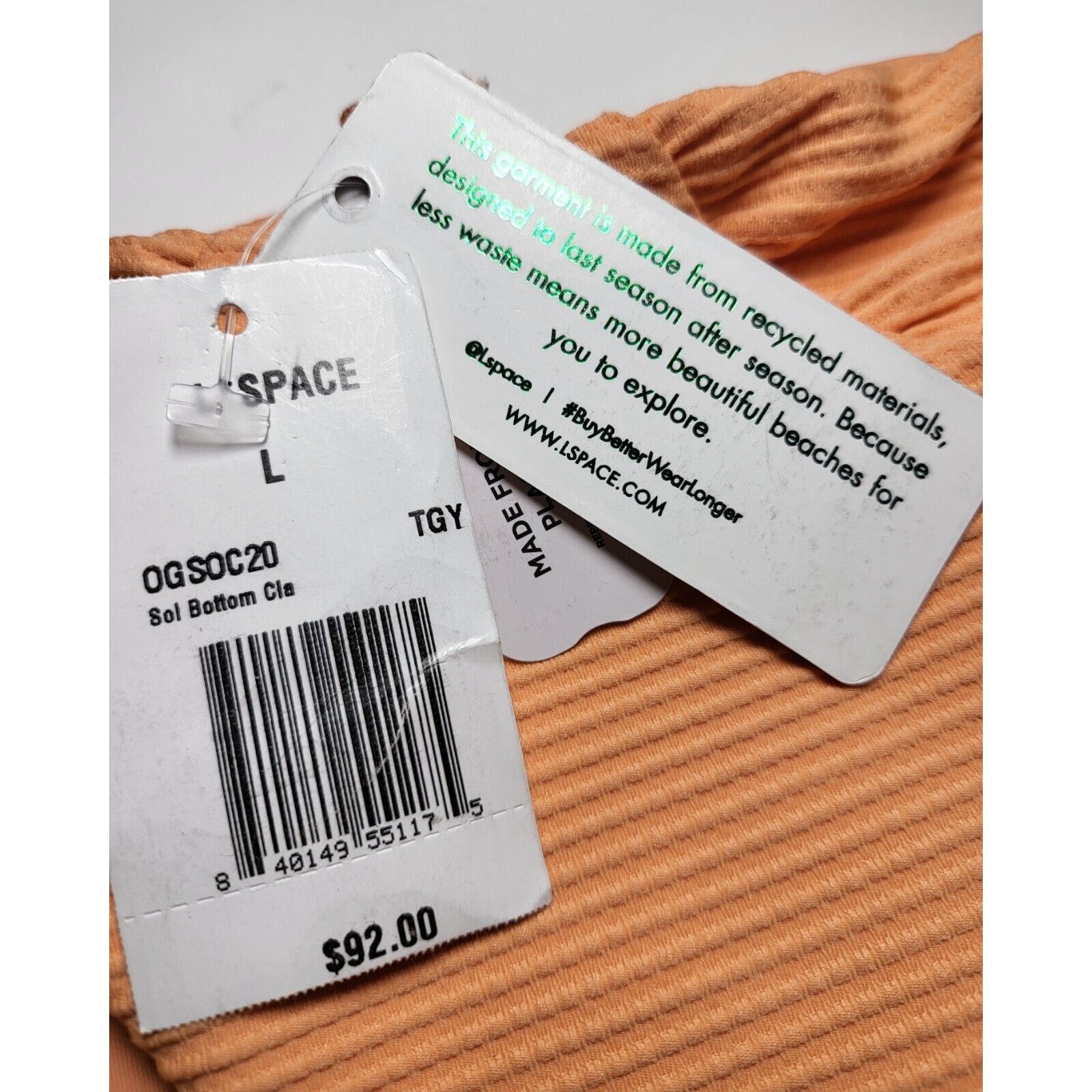 Other NWT L*SPACE ECO CHIC Repreve Sol Bikini Ruched Bottom Size L Size ONE SIZE - 5 Thumbnail