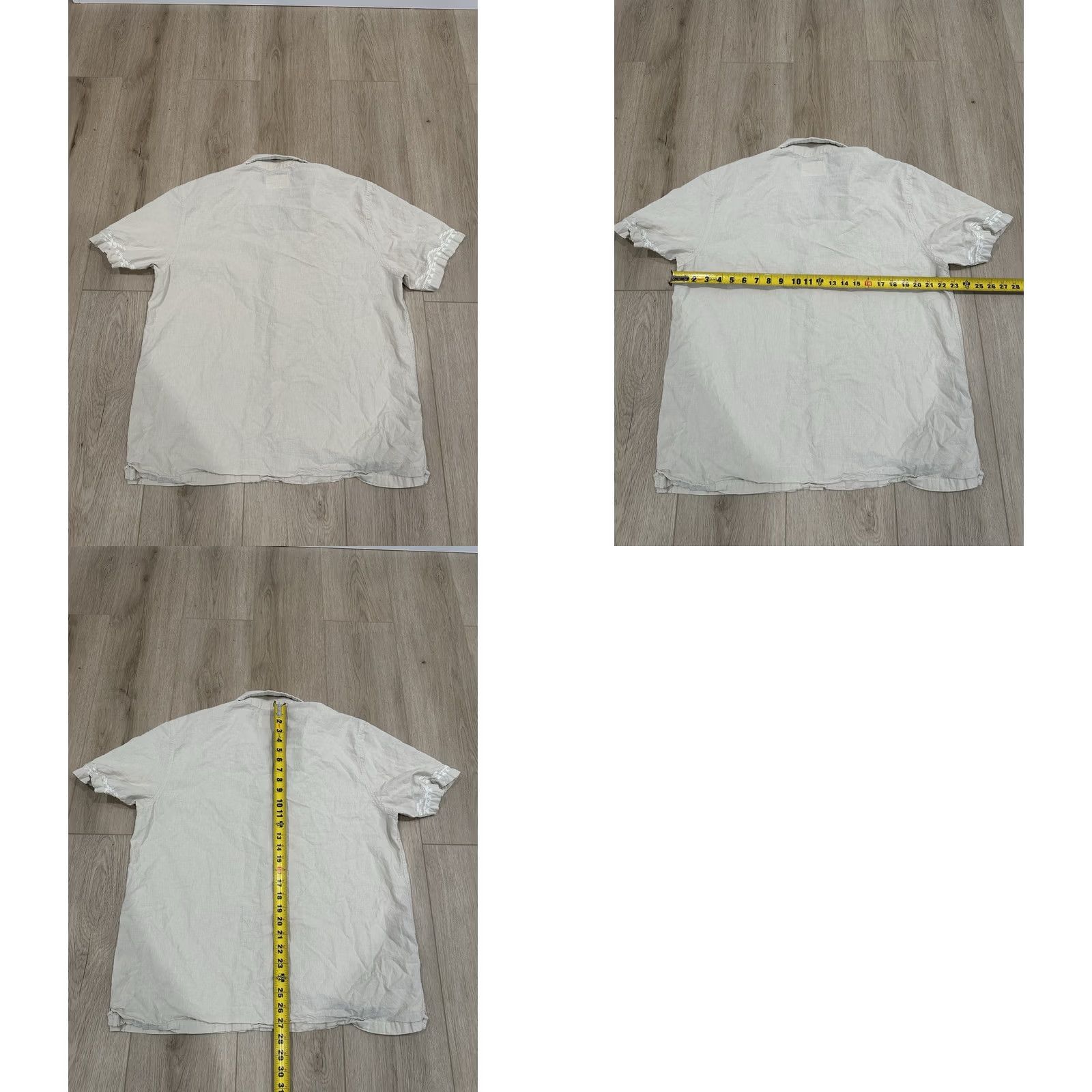 Folk Folk Shirt XL Beige Linen Cotton Blend Camp Collar Short Sleeve Button-Up Mens Size US XL / EU 56 / 4 - 8 Thumbnail