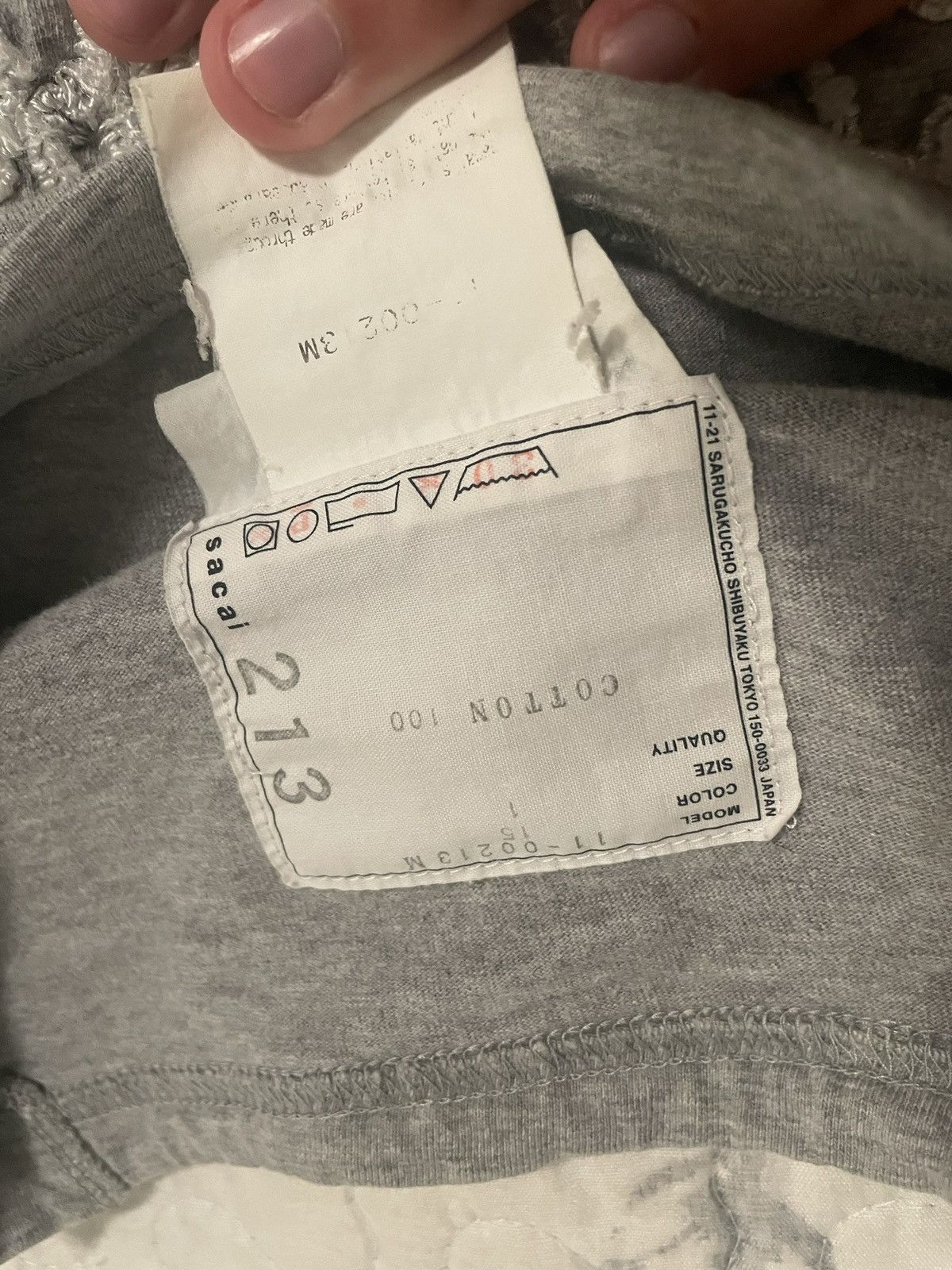 Sacai Grey Sacai Tee Crescent Design Rick Size US S / EU 44-46 / 1 - 7 Thumbnail