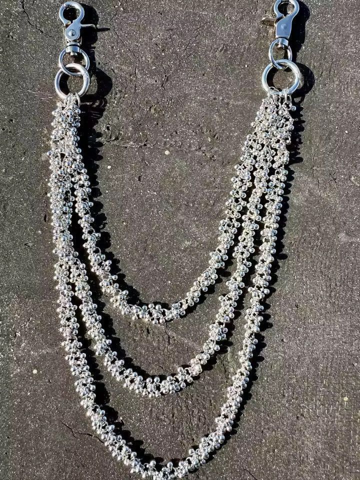 Jewelry Triple Layered Silver Wallet Chain Size ONE SIZE - 3 Thumbnail
