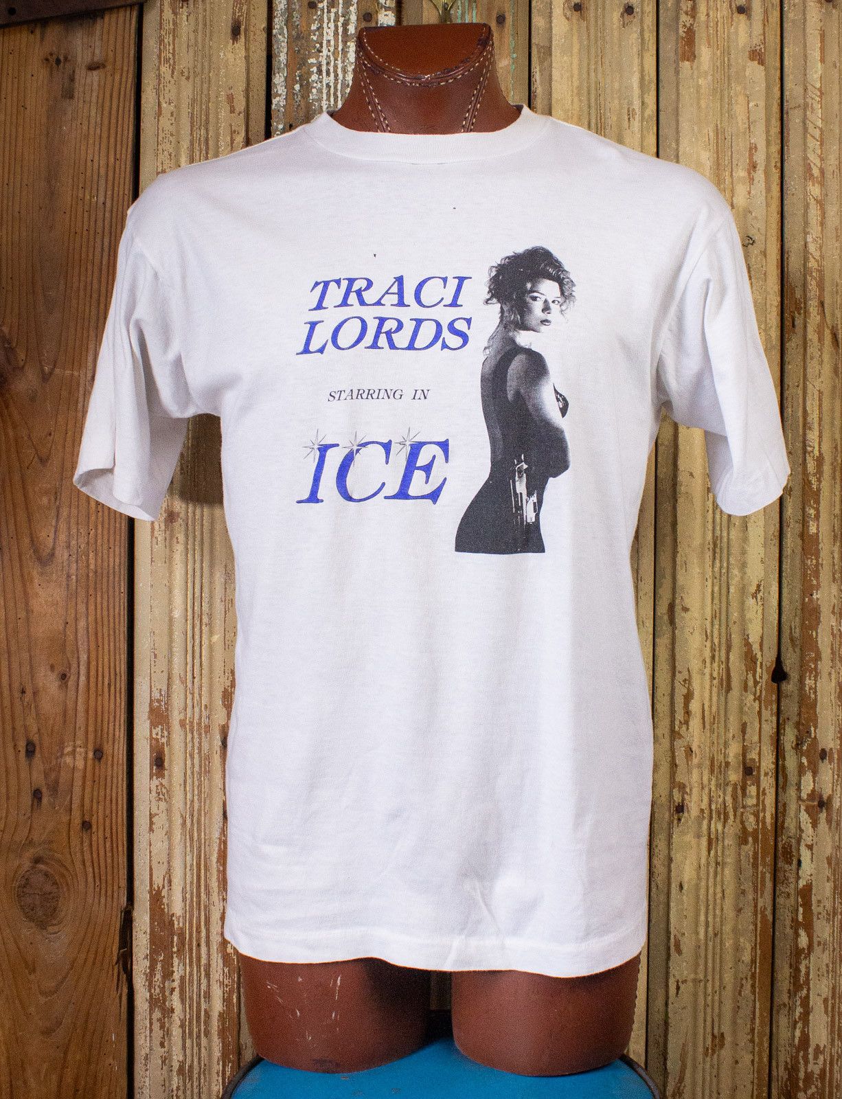 image of Vintage Traci Lords Ice Movie Promo Graphic T Shirt 1994 in White, Men's (Size XL)