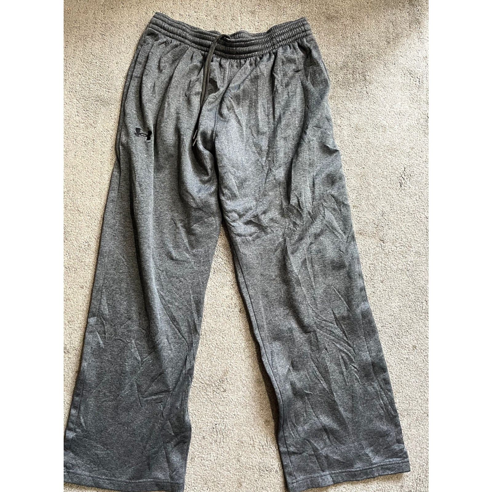 Under Armour Under Armour Men's Size Large Loose Jogger Sweatpants Solid Gray Sweatpants Regular Fit Pockets Logo Activewear Casual Mens Size US 33 - 2 Thumbnail