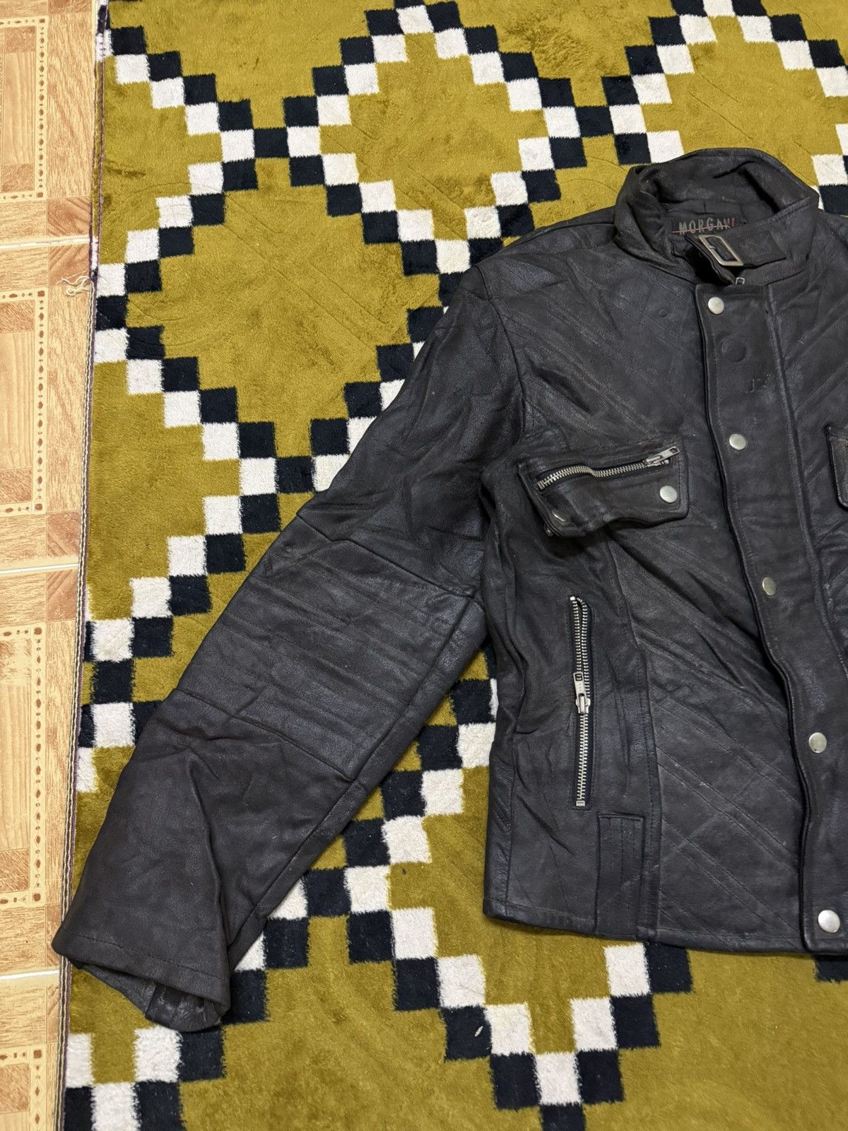 Morgan Homme Vintage Morgan Biker Leather Jacket Size US S / EU 44-46 / 1 - 3 Thumbnail