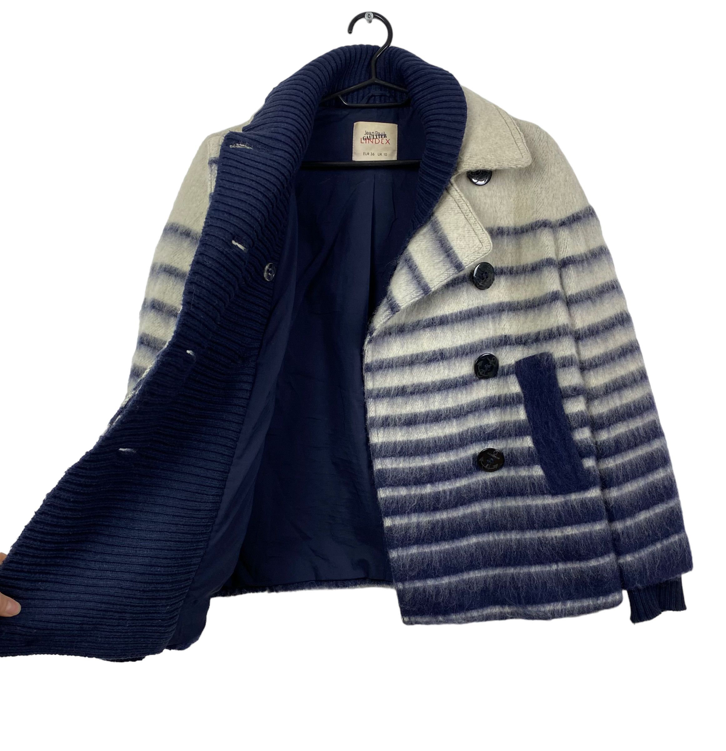 Jean Paul Gaultier RARE Jean Paul Gaultier X Lindex Striped Wool Coat size 36 Size M / US 6-8 / IT 42-44 - 7 Thumbnail