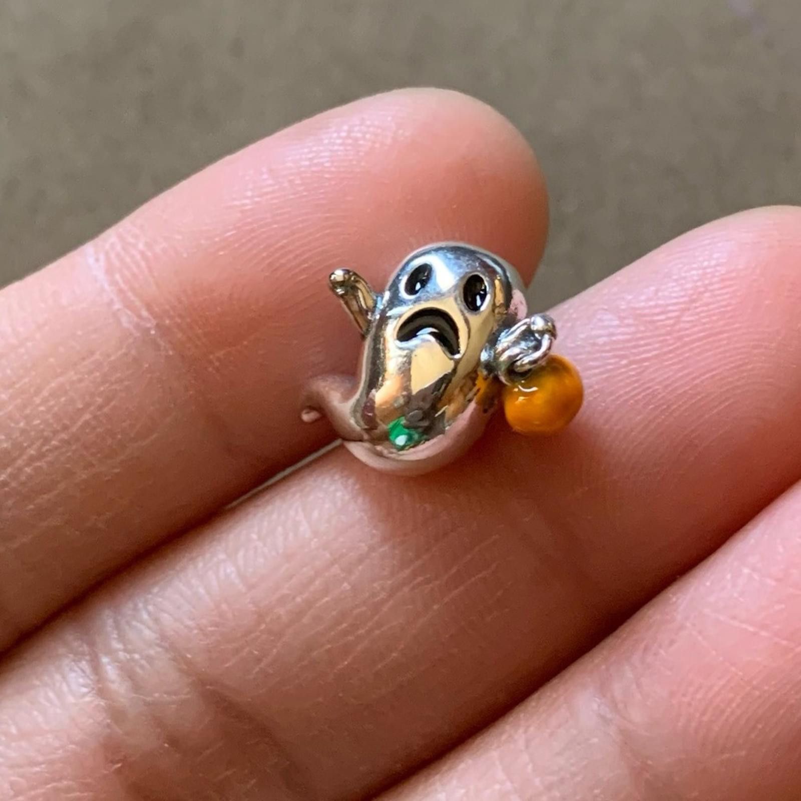Other NWOT Cute Ghost With Pumpkin Lamp Charm Sterling Silver 925 Size ONE SIZE - 5 Thumbnail