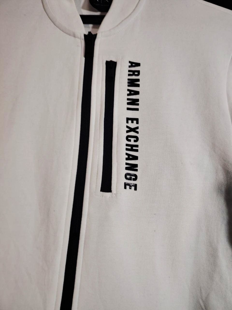 Armani Exchange ARMANI EXCHANGE A|X White Zip-Up Bomber Sweatshirt - Size XS / US 0-2 / IT 36-38 - 2 Thumbnail
