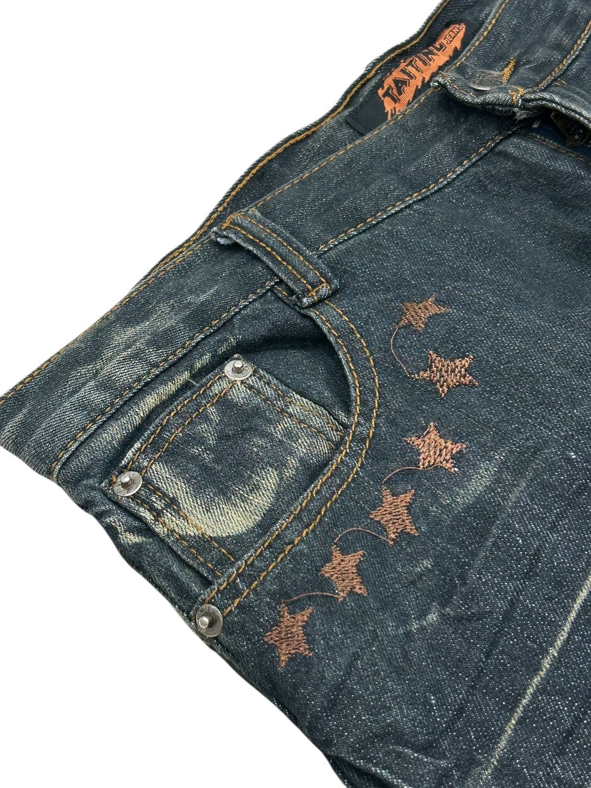 Le Grande Bleu (L.G.B.) Y2k Taiting Baggy Jeans Mud Washed Clawn Marks Size US 33 - 6 Thumbnail