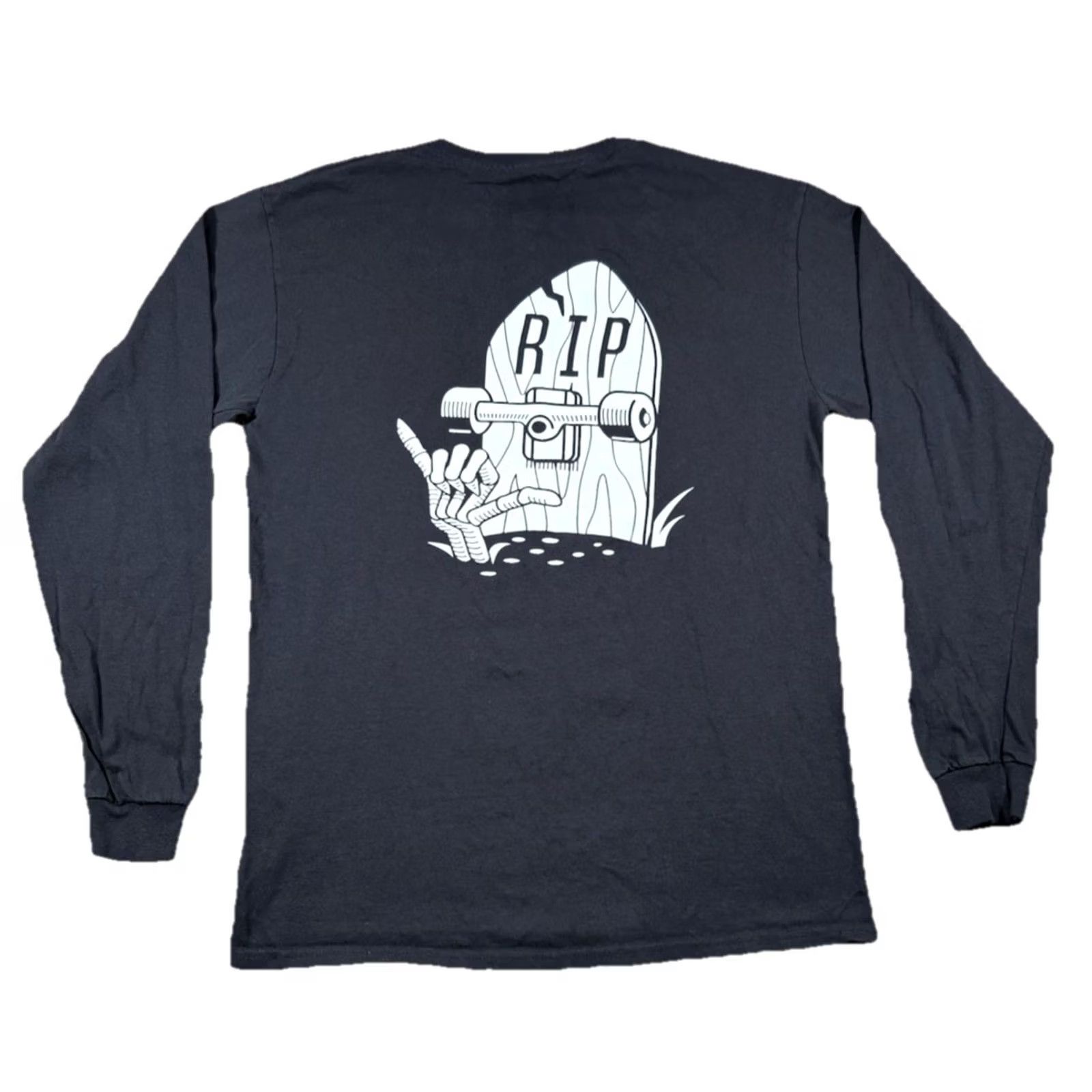 Vintage CHOMP Y2K Skate RIP Long Sleeve Shirt Black Men Size Medium Size US M / EU 48-50 / 2 - 2 Thumbnail