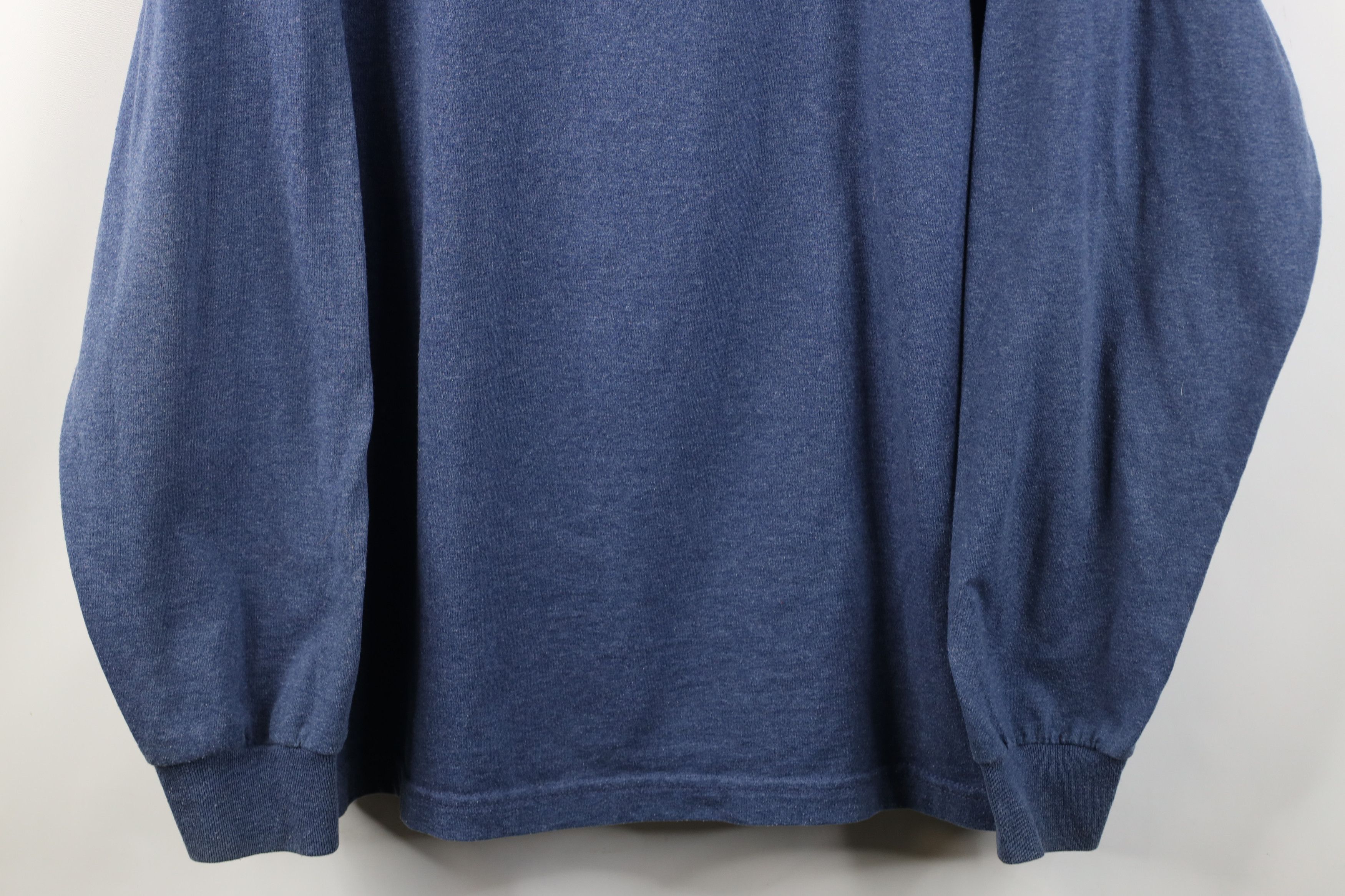 Vintage Vintage 90s Y2K Streetwear Long Sleeve T-Shirt Heather Blue Size US XXL / EU 58 / 5 - 3 Thumbnail