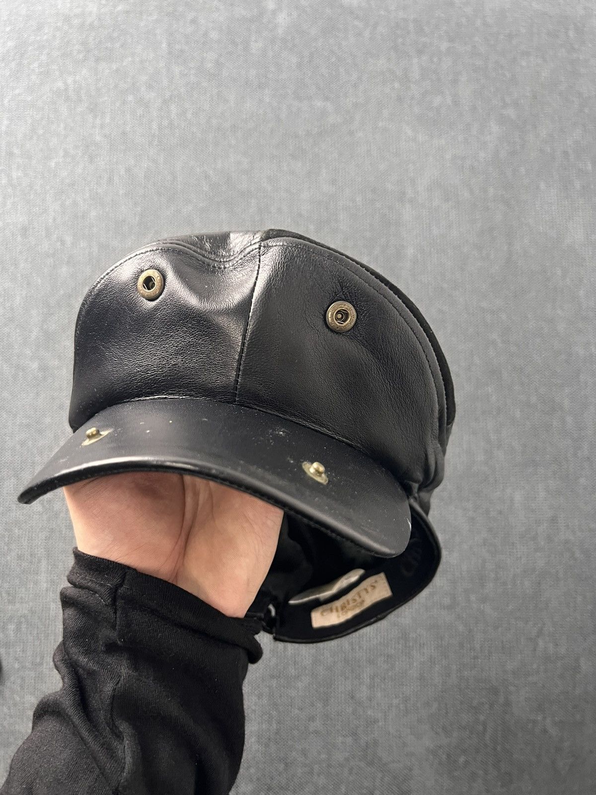 Other black leather baker boy cap by Christys' London Size ONE SIZE - 4 Thumbnail