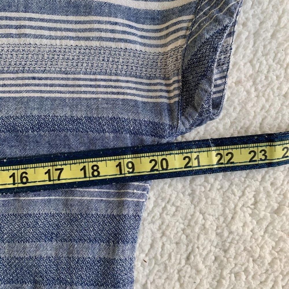 Anthropologie Anthropologie Artisan NY Striped Linen Top Shirt Blue Small Size S / US 4 / IT 40 - 6 Thumbnail