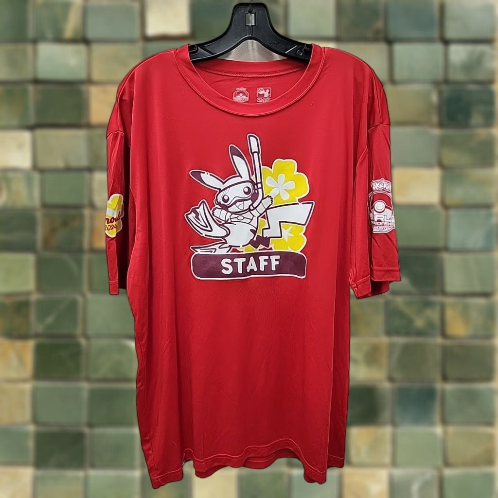 Vintage POKEMON STAFF T-SHIRT World Championship 2024 Honolulu Mens XL Graphic Print Red Anime Pikachu T-Shirt Kid/Adult? Size US XL / EU 56 / 4 - 1 Thumbnail