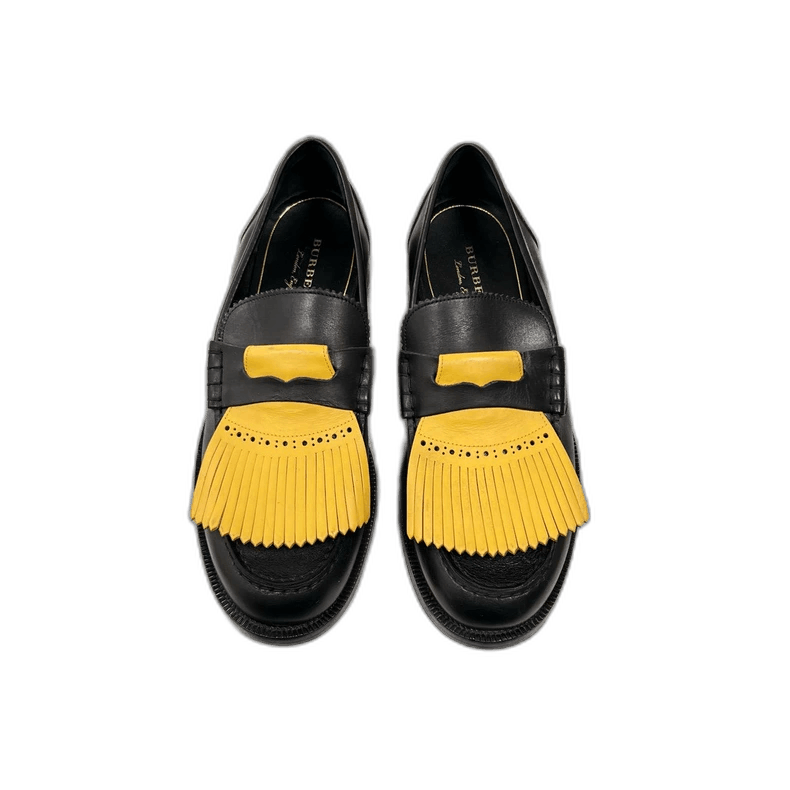 Burberry Burberry Fringed Loafers in Black and Yellow-yf Size US 10 / EU 43 - 1 Thumbnail