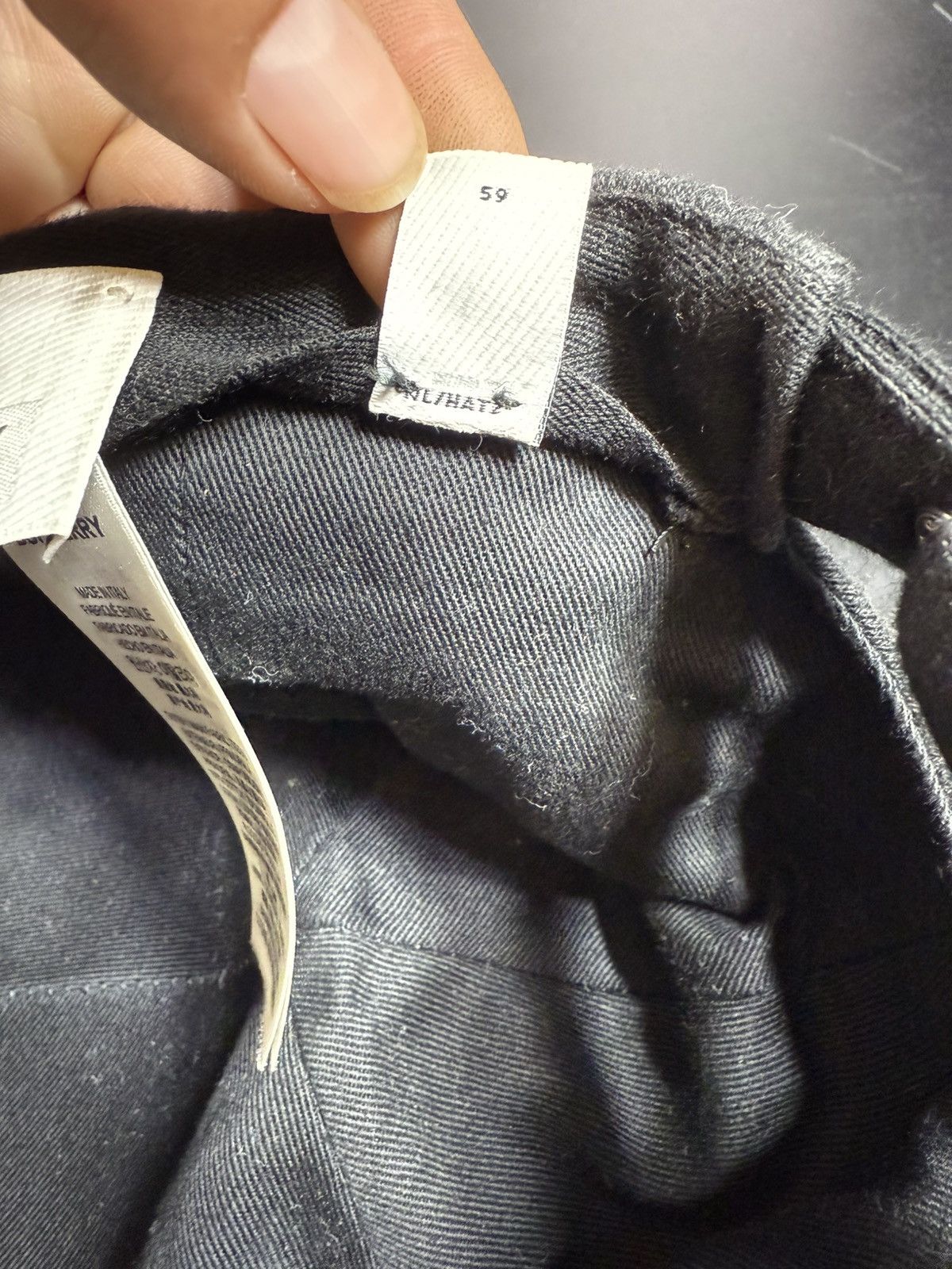 Burberry Authentic Burberry Monogram Motif Cap Cotton Large Black Size 46 - 14 Thumbnail