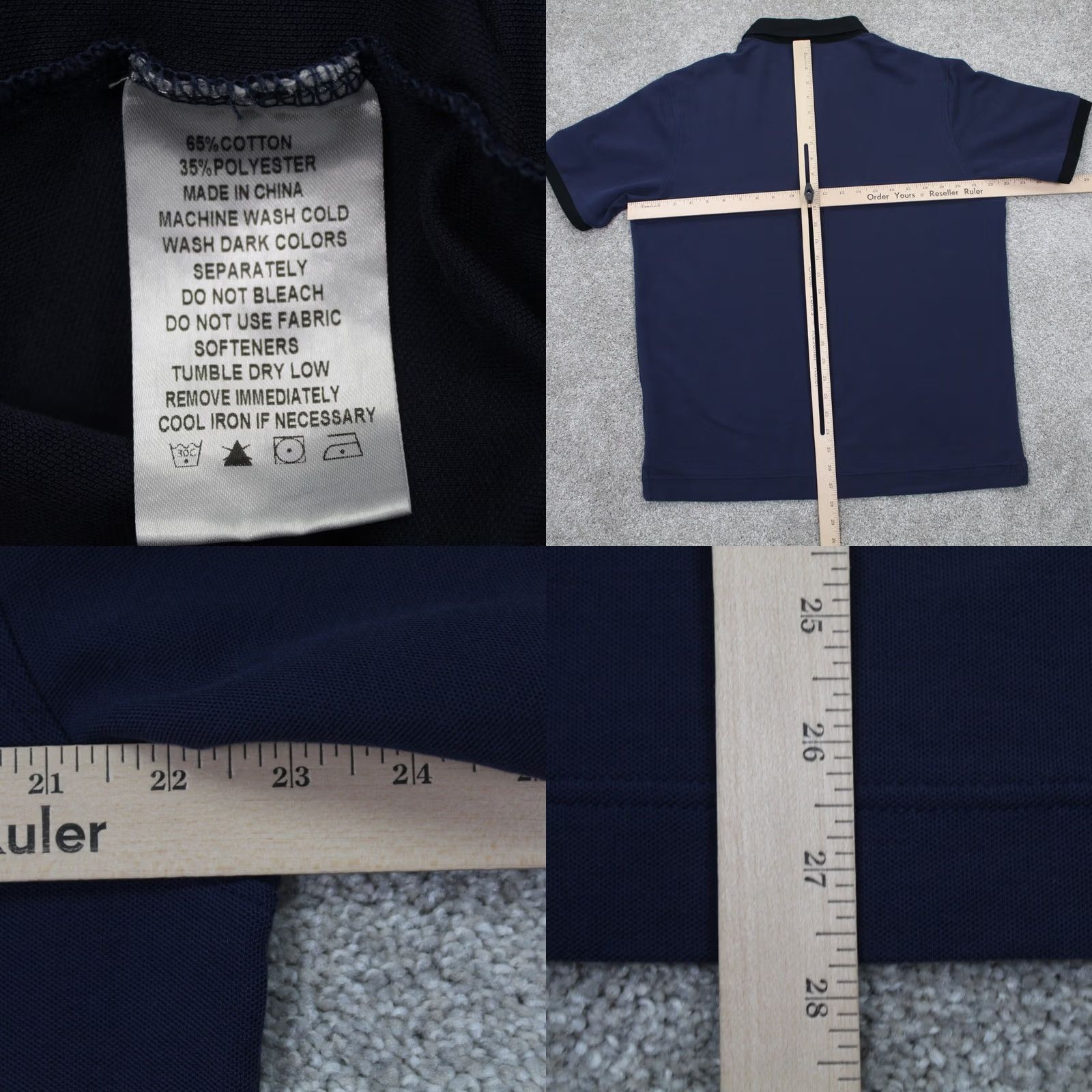 Vintage Deolax Polo Shirt Mens XL Blue/Black Collared Cotton/Poly S/S Pullover Size US XL / EU 56 / 4 - 8 Thumbnail