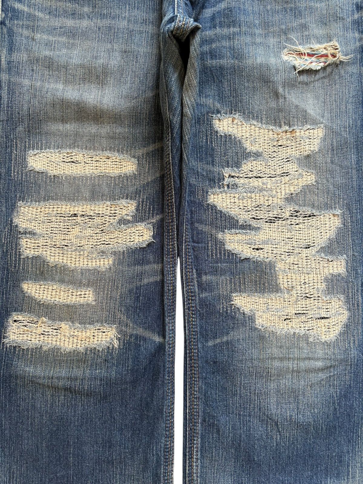 Edwin Exclusive Vintage Edwin Mud Wash Sashiko Distress Baggy Jean Size US 34 / EU 50 - 5 Thumbnail
