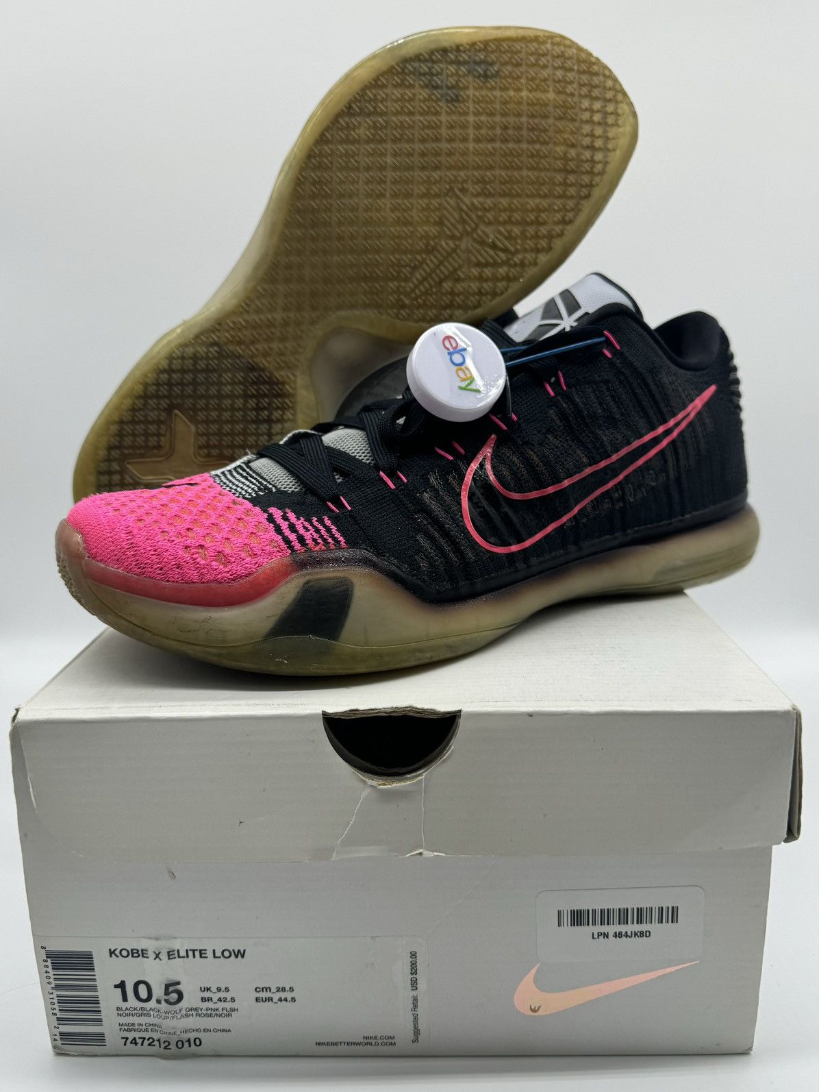 image of Nike Kobe 10 Elite "mambacurial" - Men’S Size 10.5 Shoes in Black, Men's