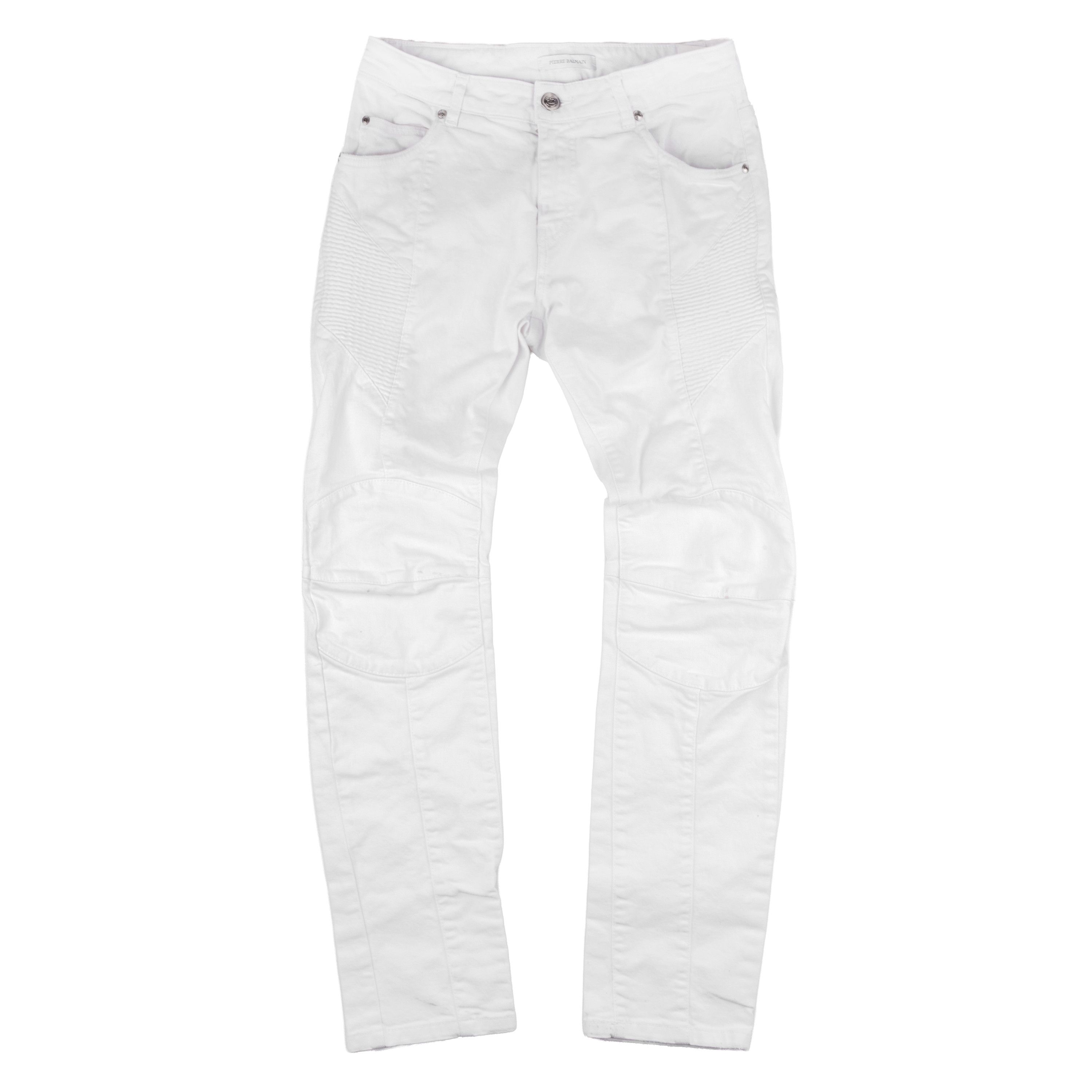 Pierre Balmain Pierre Balmain White Biker Skinny Jeans Size US 28 / EU 44 - 1 Thumbnail