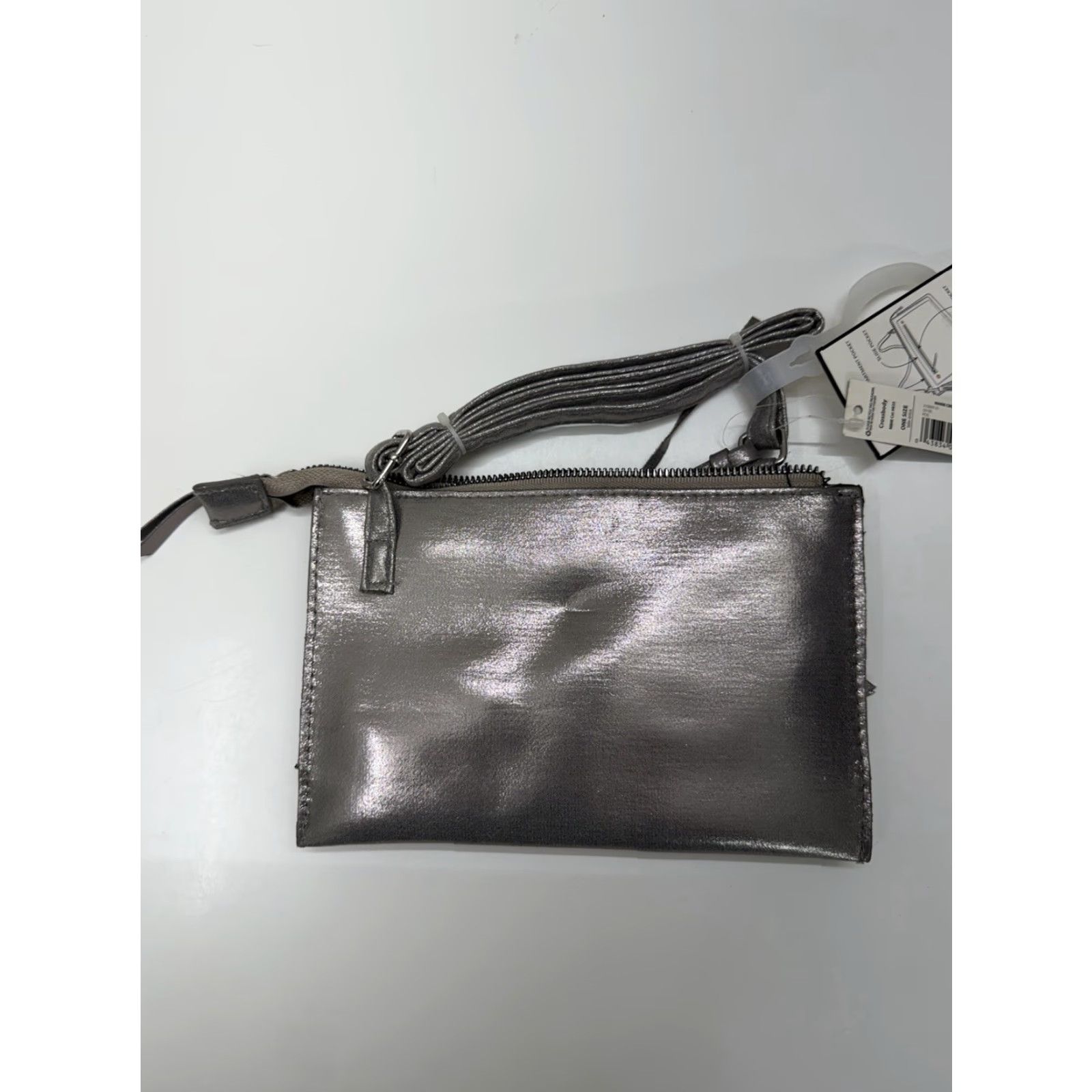 Vintage No Boundaries Womens Purse Gray Metallic Marie Crossbody Triple Compartment NWTs Size ONE SIZE - 5 Thumbnail