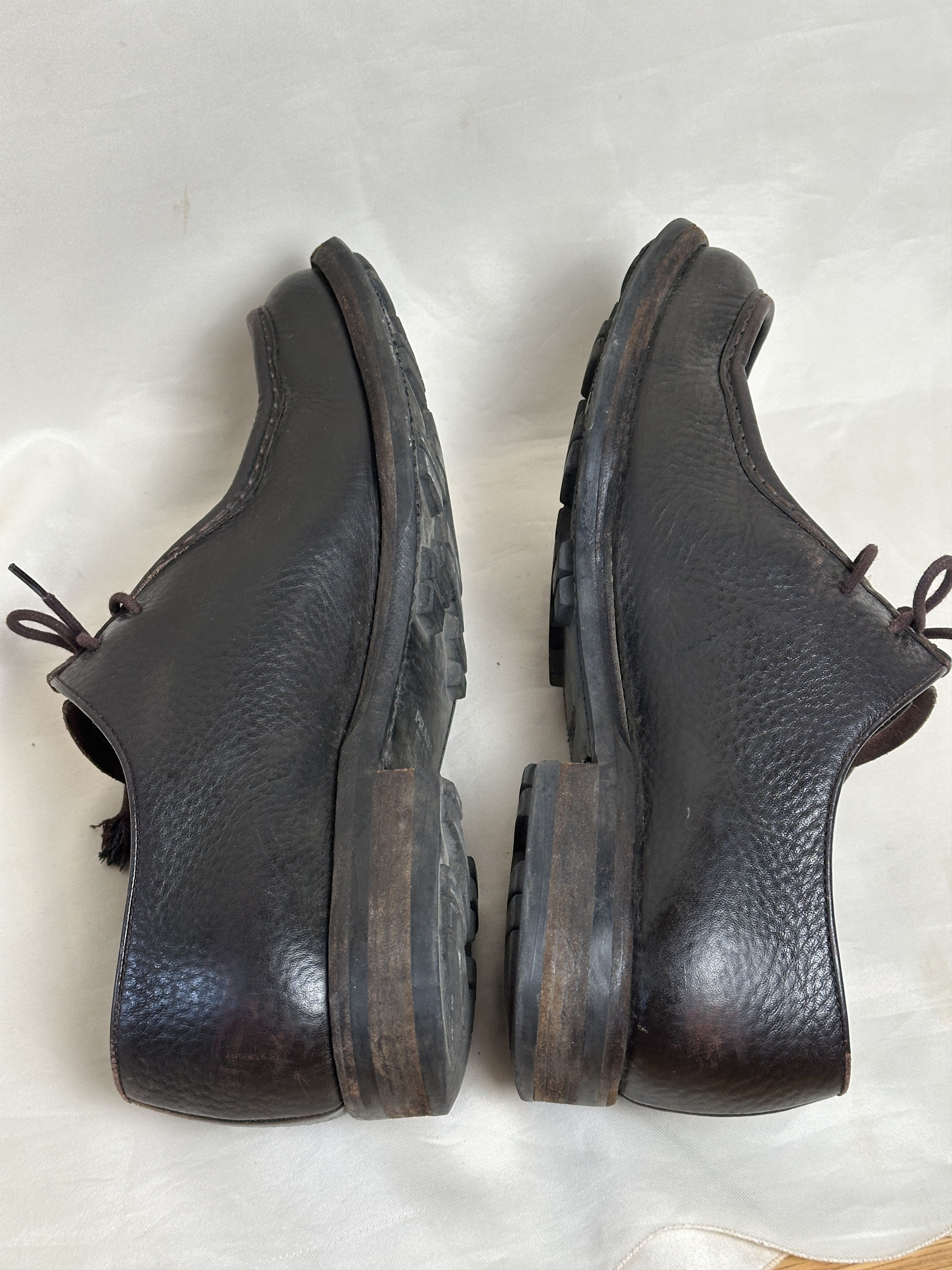 Prada Prada dark brown pebble grain leather moc-toe lace-up Size US 10 / EU 43 - 6 Thumbnail