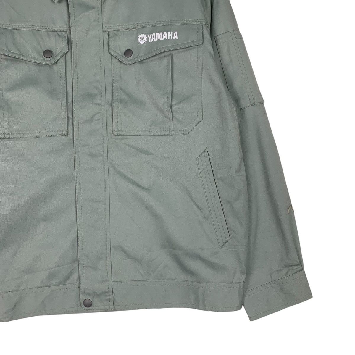 Japanese Brand YAMAHA Work Uniform Jacket Light Green #1261-C57 Size US L / EU 52-54 / 3 - 6 Thumbnail