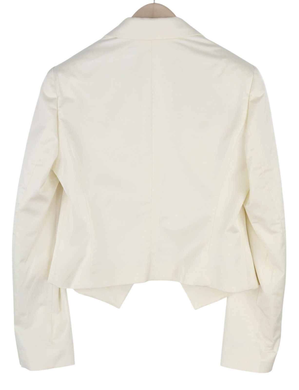 Polo Ralph Lauren S White Wool Blend Cropped Peak Lapel Blazer 84686 Size S / US 4 / IT 40 - 4 Thumbnail
