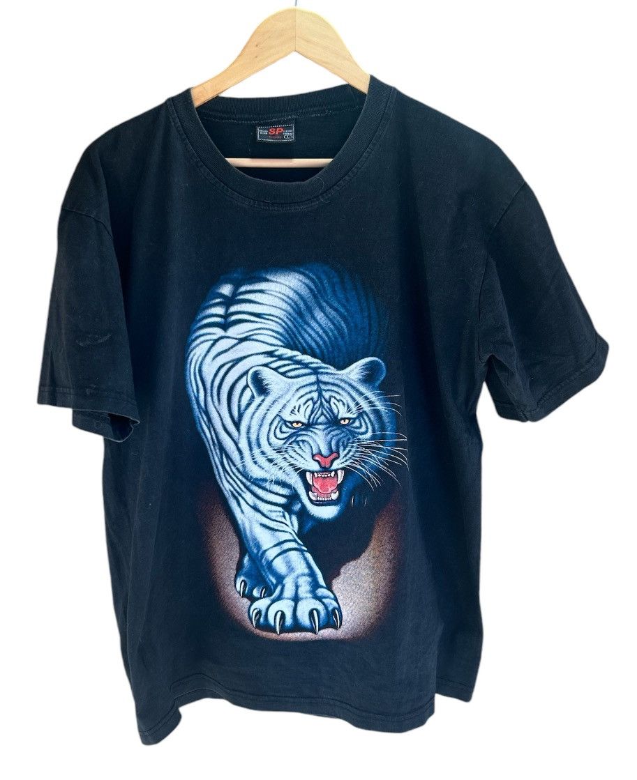 Vintage Black Vintage 90s Tiger Tee Size US L / EU 52-54 / 3 - 1 Thumbnail