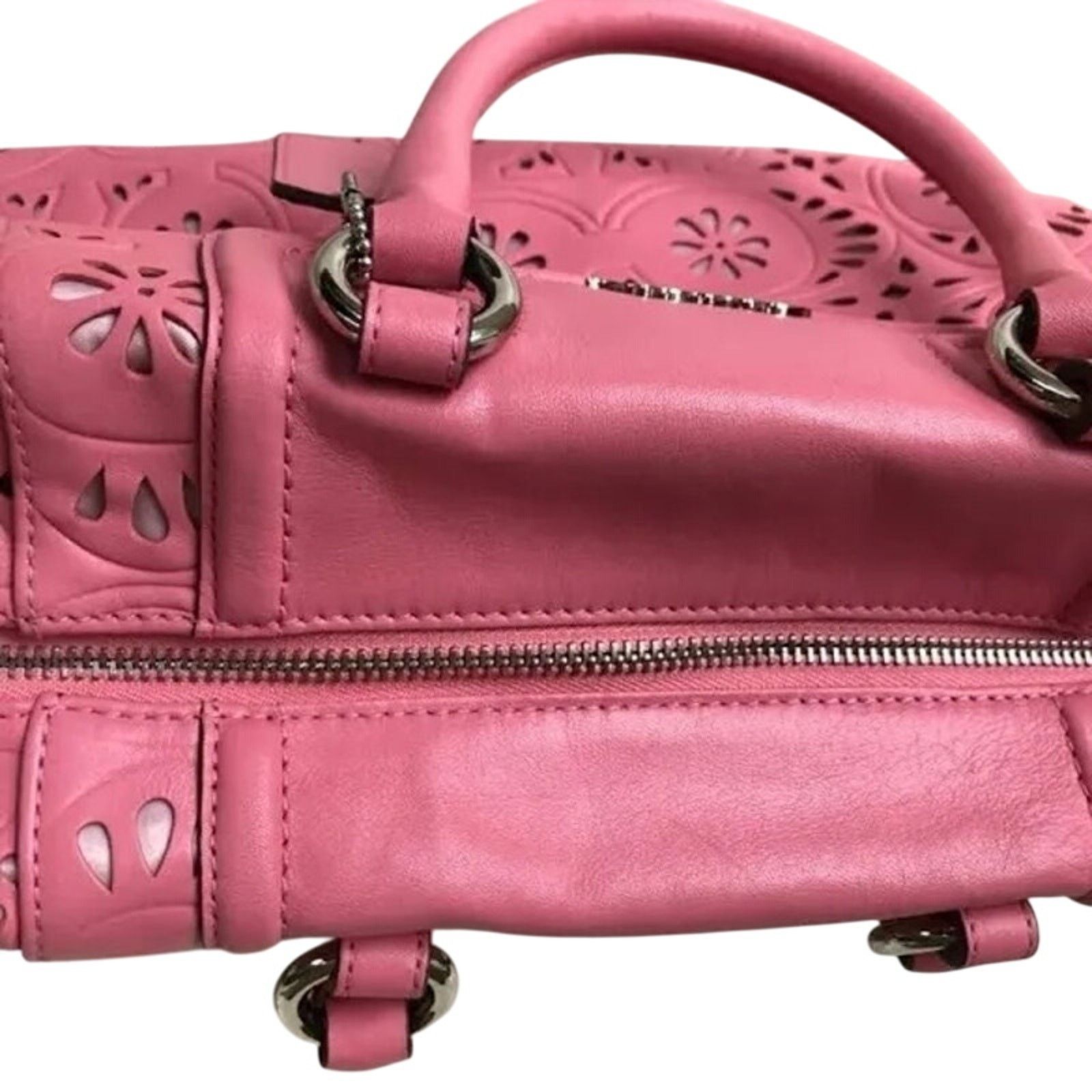 Coach Coach Leather Lace Eyelet Ashley Carryall Purse Pink NWT Size ONE SIZE - 8 Thumbnail