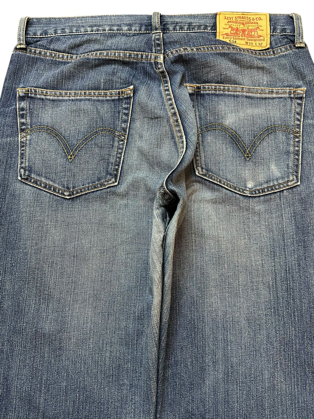Levi's Vintage 90s Levis 534 Blue Faded Wash Distress Baggy Jeans Size US 33 - 5 Thumbnail