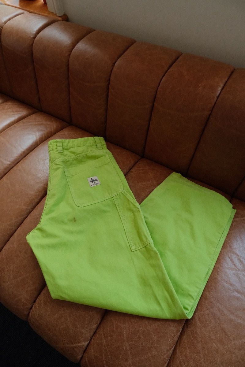 Stussy Lime Double Knee Workwear Pants Size US 32 / EU 48 - 4 Thumbnail