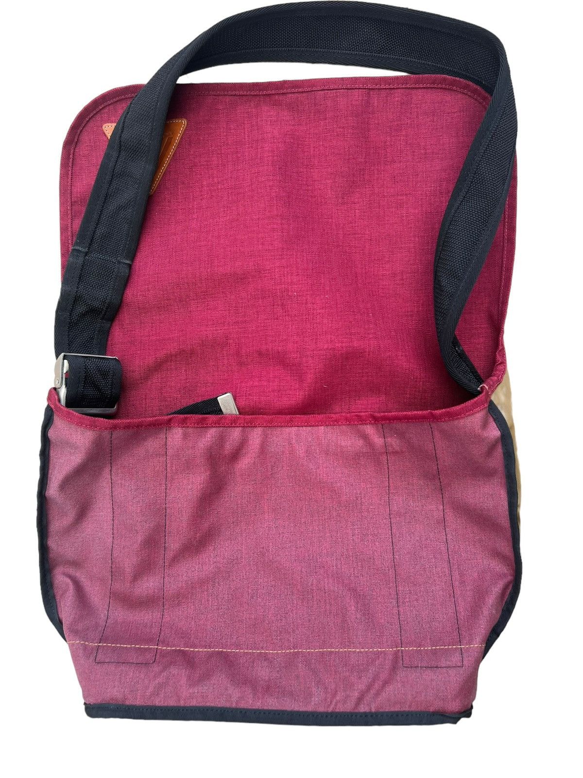 Vintage Anonym Japan Hand Made Nylon Leather Maroon Messenger Bag Size ONE SIZE - 20 Thumbnail