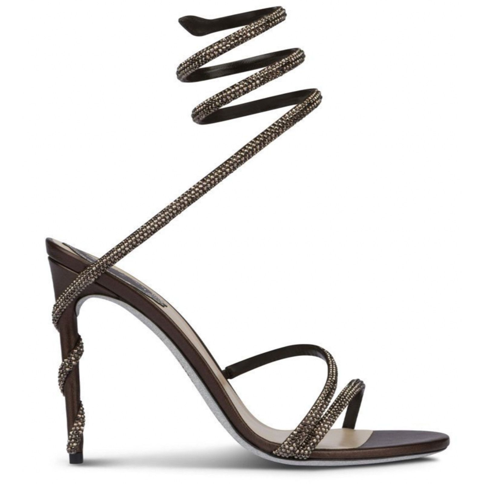 Rene Caovilla Margot Crystal Snake Ankle Wrap Strap Sandal Heel Pump 38 Size US 8 / IT 38 - 1 Thumbnail