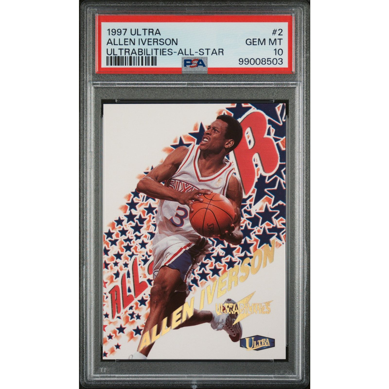 NBA 1997 Fleer Ultra Ultrabilities 2AS Allen Iverson PSA 10 Size ONE SIZE - 1 Thumbnail