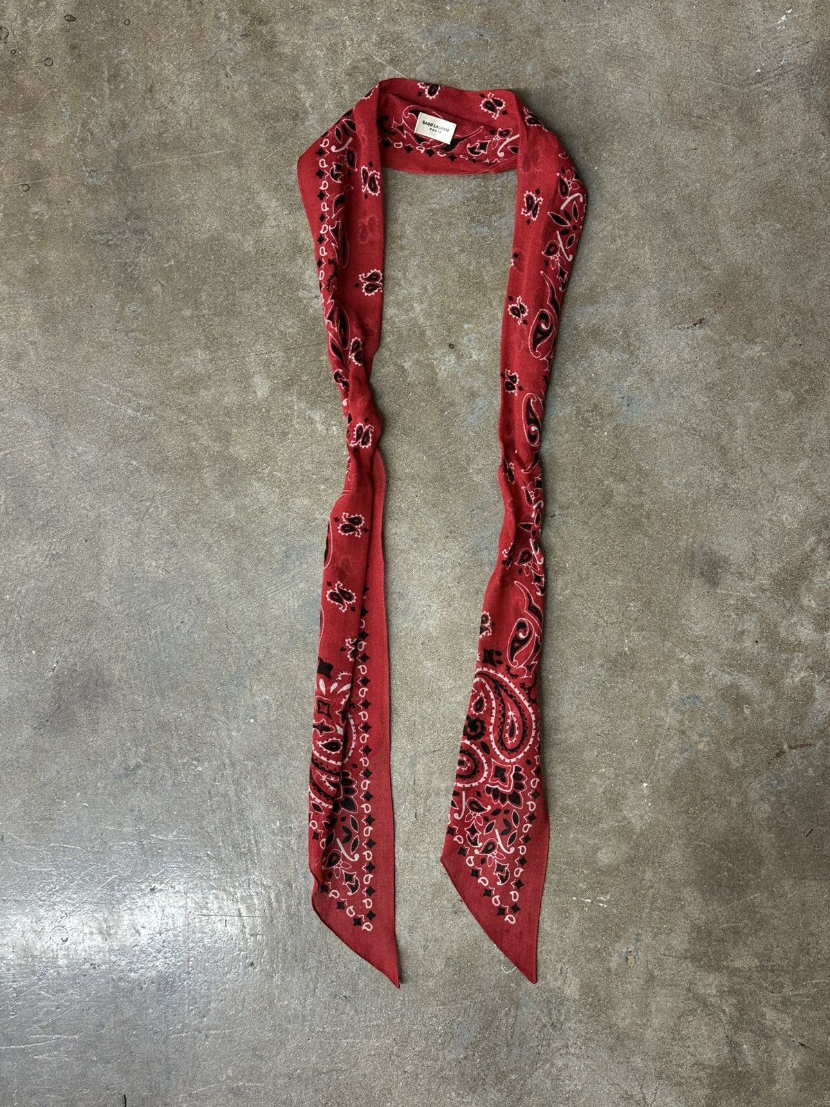 Pre-owned Saint Laurent Red Bandana Scarf Hedi Slimane