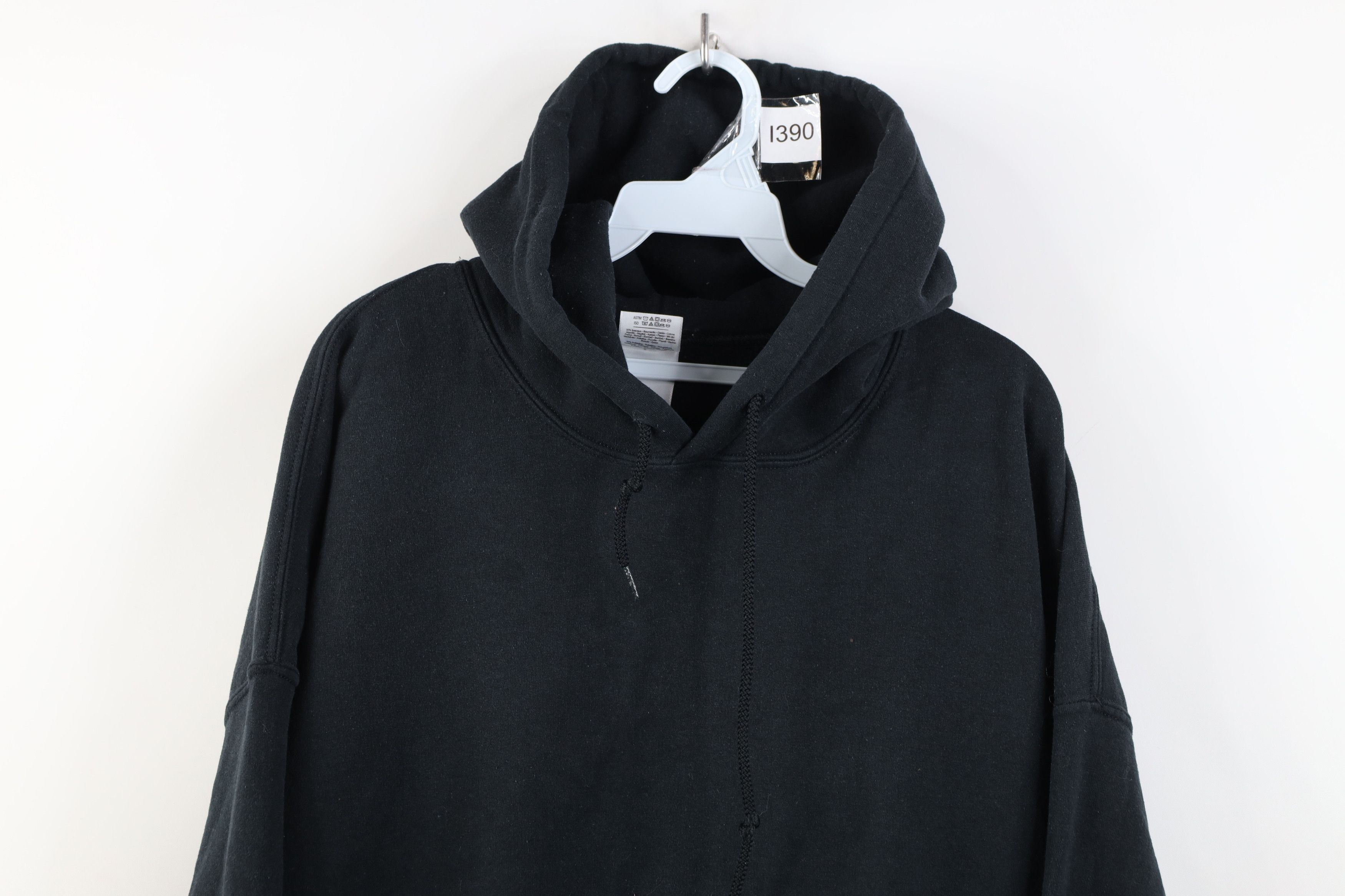 Vintage Vintage Y2K Streetwear Heavyweight Hoodie Sweatshirt Black Size US XXL / EU 58 / 5 - 2 Thumbnail