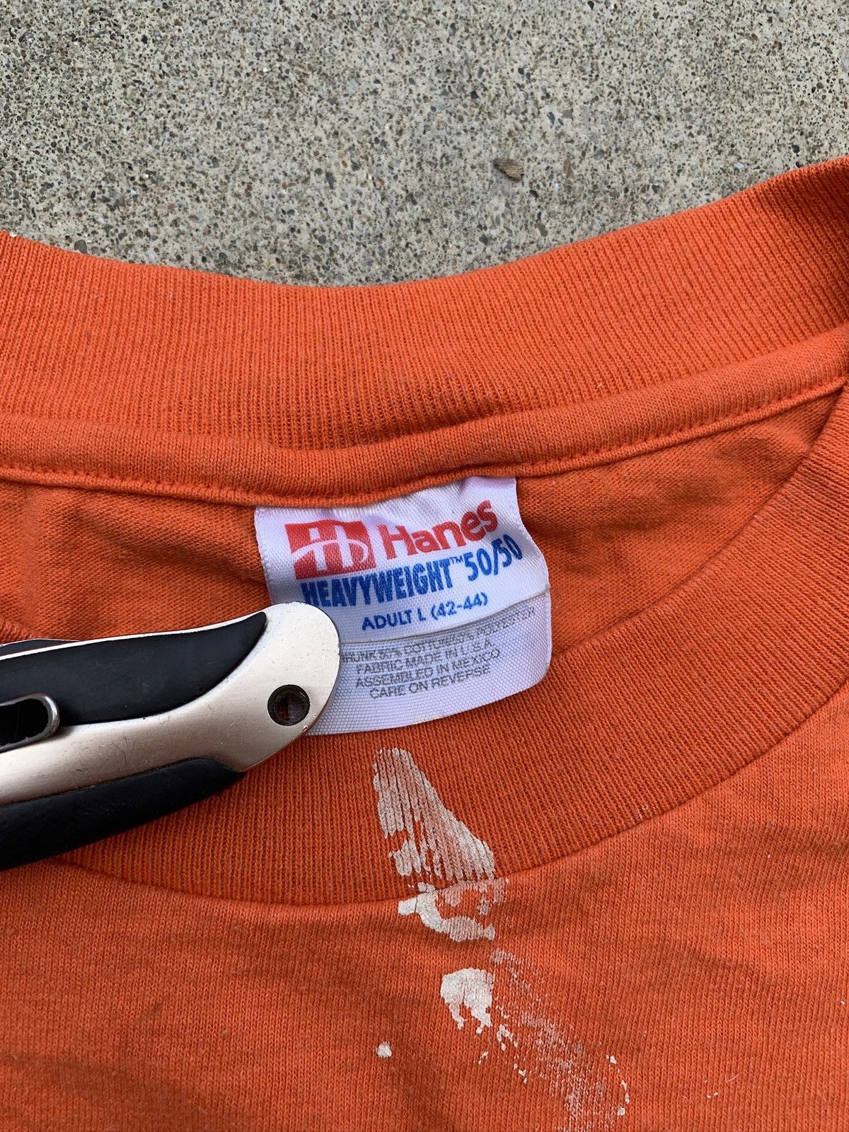 Hanes Vintage Hanes Heavyweight Blank Orange Painters T-Shirt Size US L / EU 52-54 / 3 - 4 Thumbnail