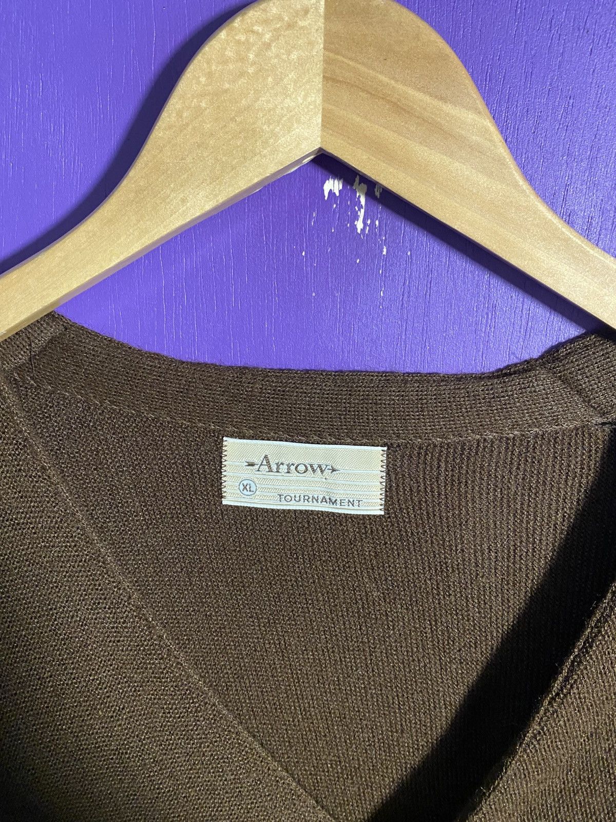 Arrow Vintage 90s Arrow essential brown cardigan Size US L / EU 52-54 / 3 - 4 Thumbnail