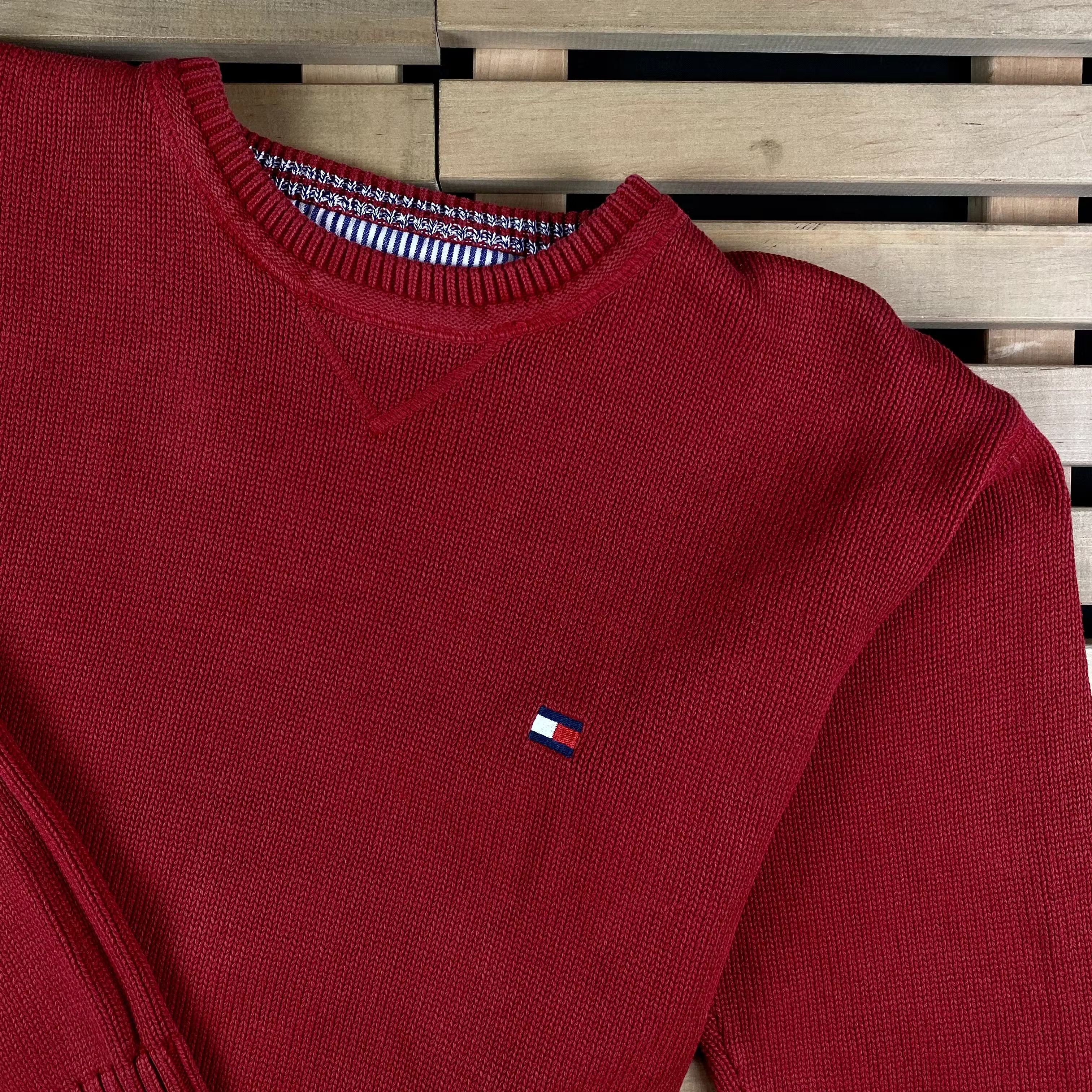 Tommy Hilfiger × Vintage Mens Sweater Tommy Hilfiger Vintage Size M Red Size US M / EU 48-50 / 2 - 2 Thumbnail